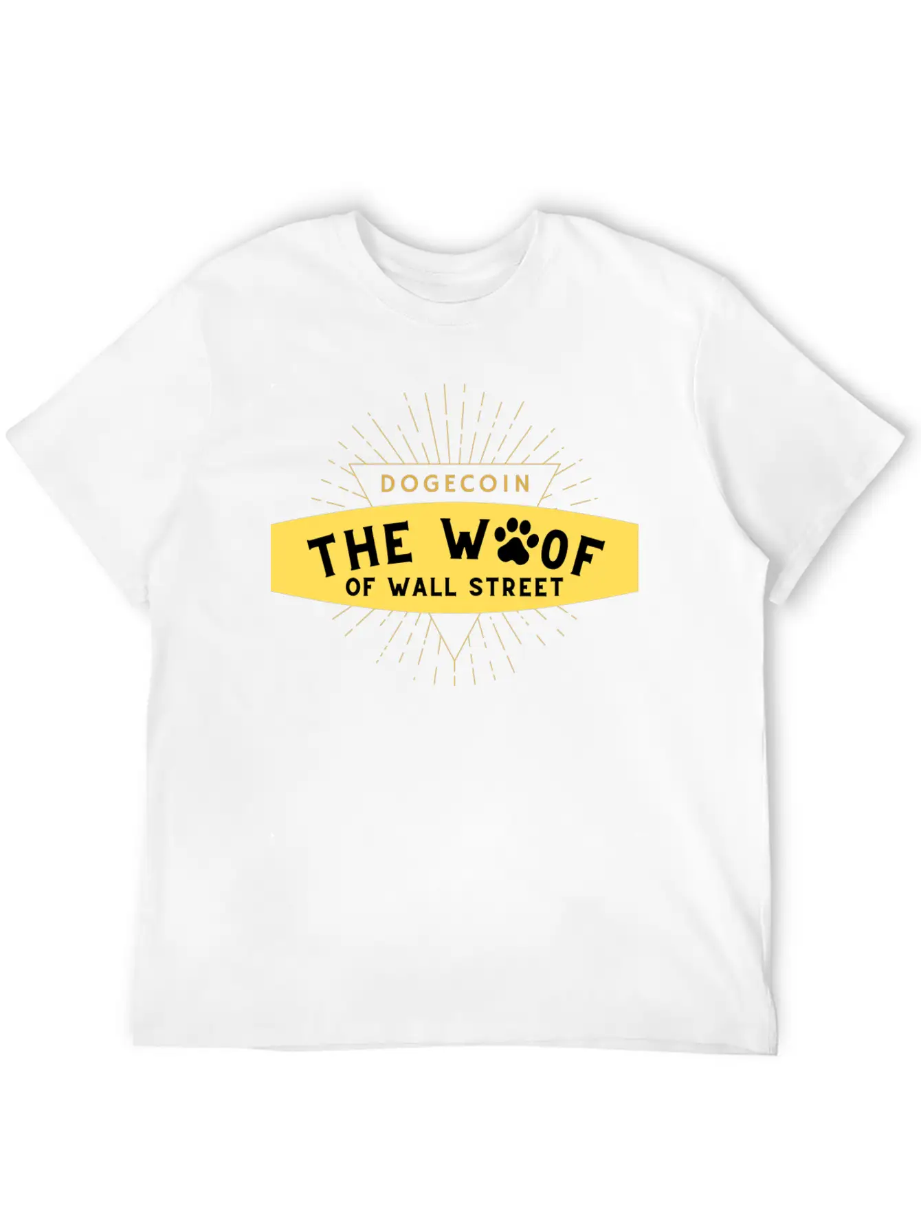 Dogecoin The Woof Unisex Short Sleeve Soft Cotton T-Shirt – Casual Everyday Wear