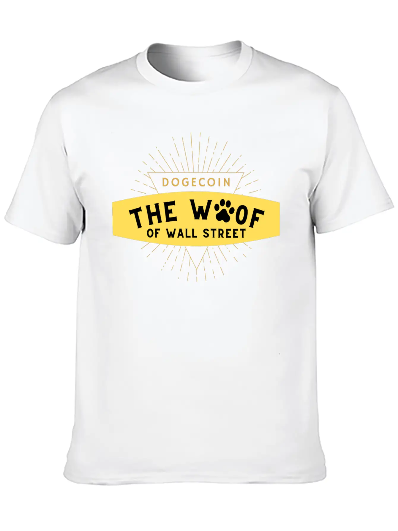 Dogecoin The Woof Unisex Short Sleeve Soft Cotton T-Shirt – Casual Everyday Wear