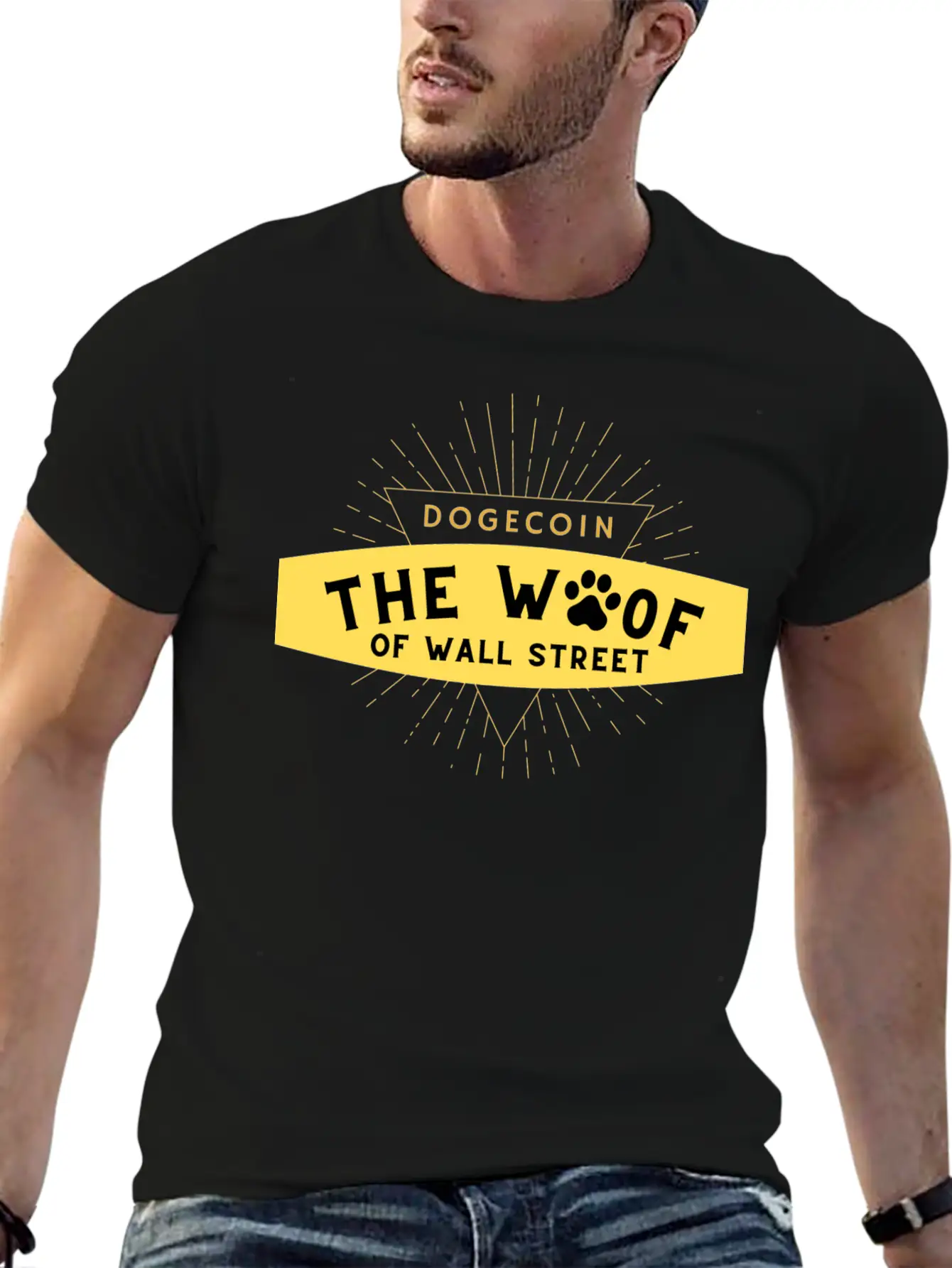 Dogecoin The Woof Unisex Short Sleeve Soft Cotton T-Shirt – Casual Everyday Wear