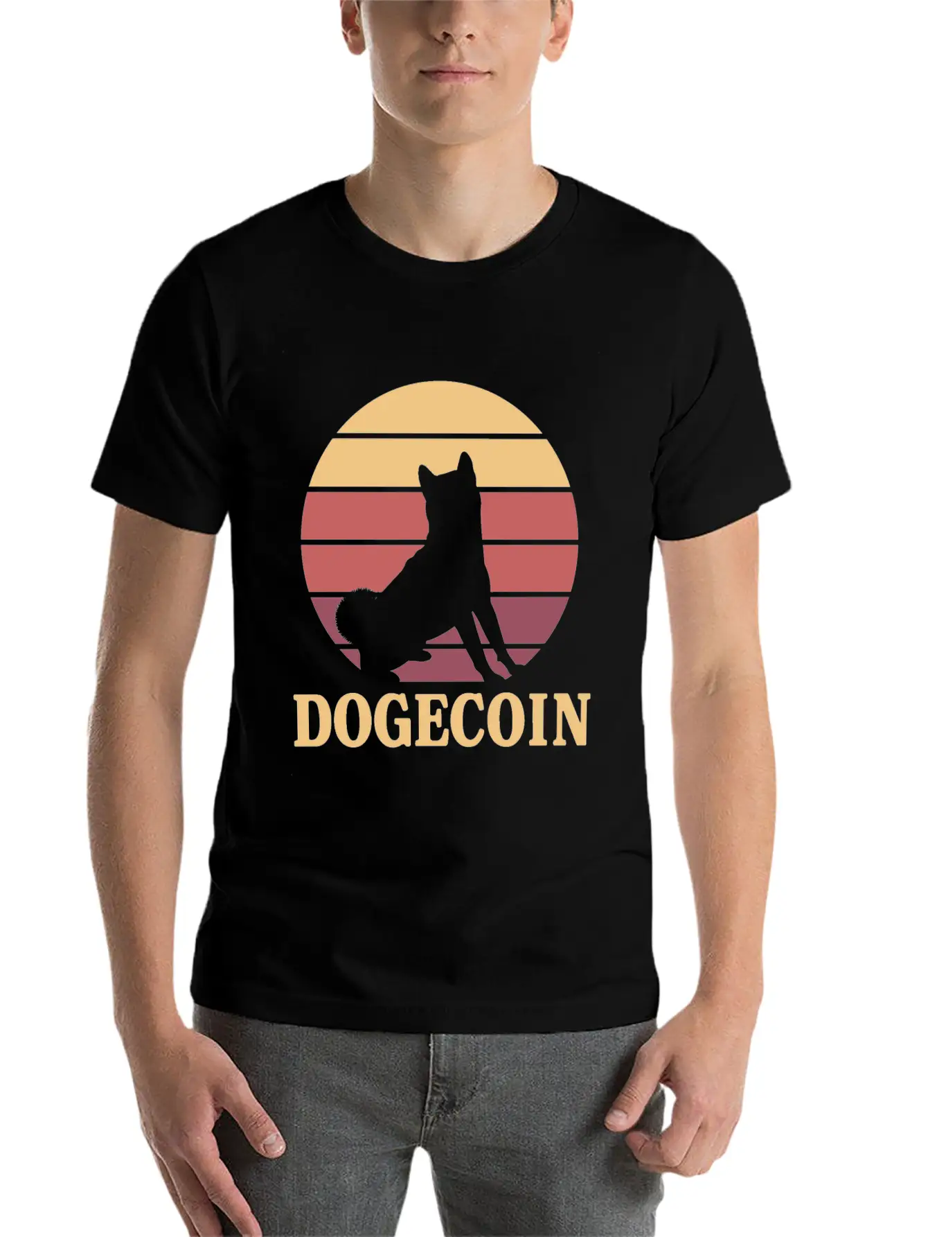 Dogecoin To The Moon! Comfortable Minimalist Graphic Tee – Summer Style Essential