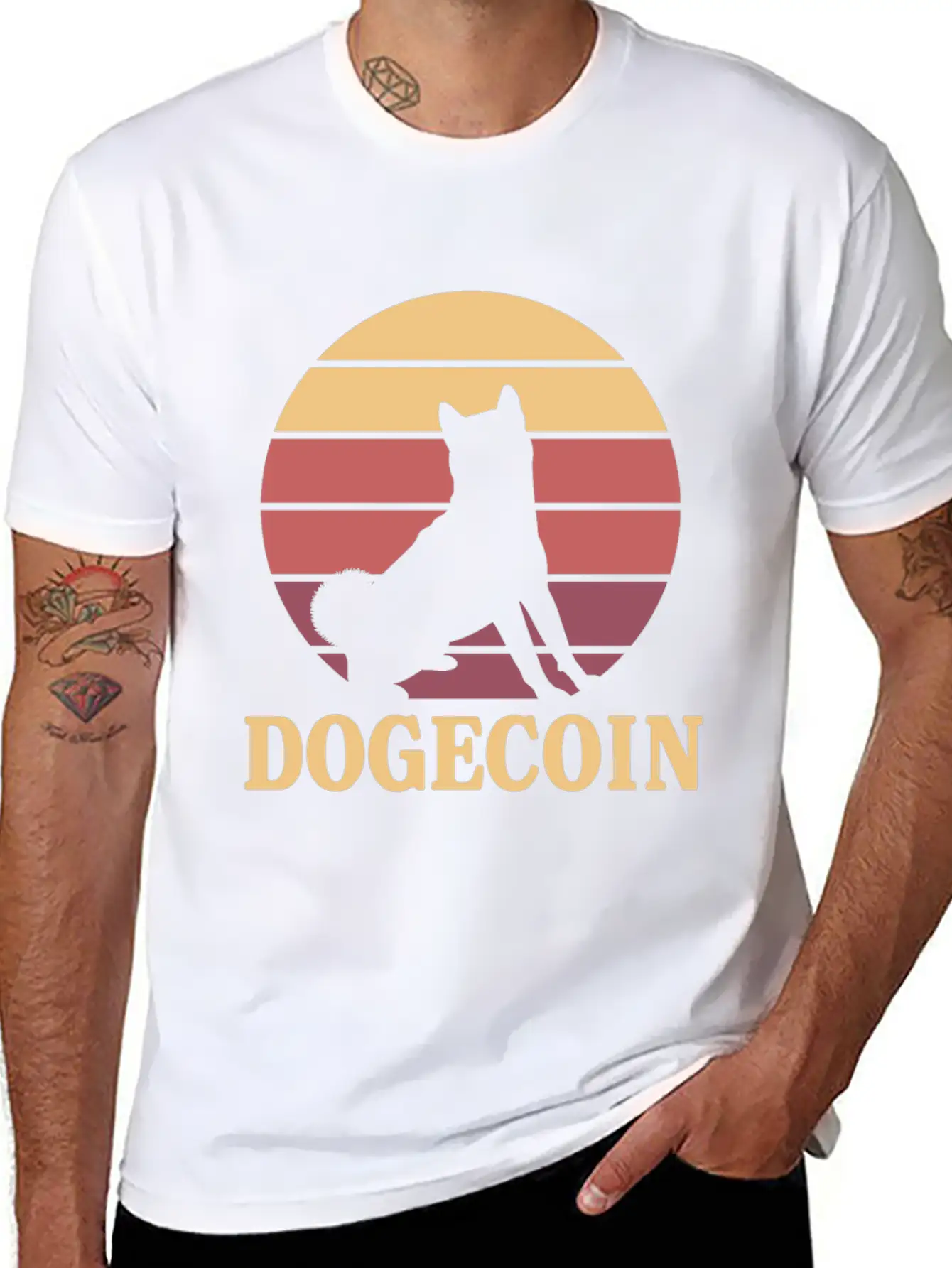 Dogecoin To The Moon! Comfortable Minimalist Graphic Tee – Summer Style Essential