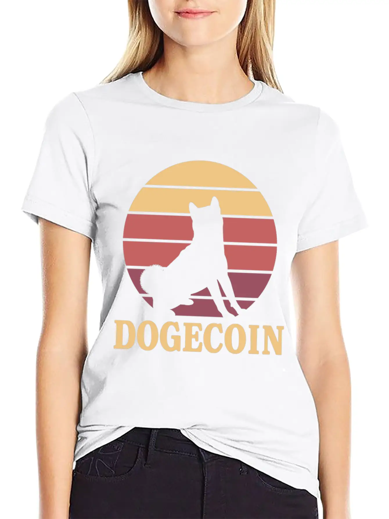 Dogecoin To The Moon! Comfortable Minimalist Graphic Tee – Summer Style Essential