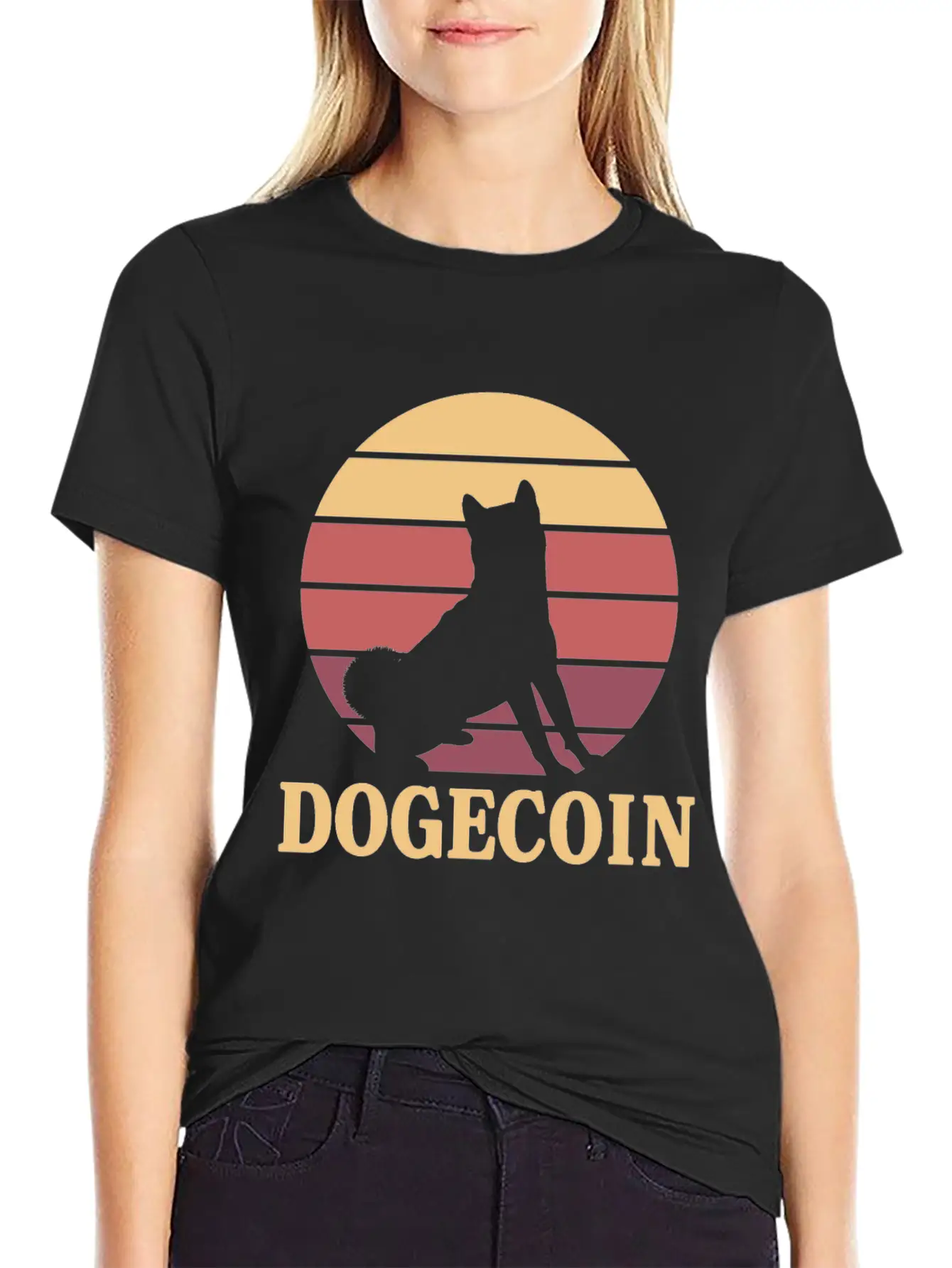 Dogecoin To The Moon! Comfortable Minimalist Graphic Tee – Summer Style Essential