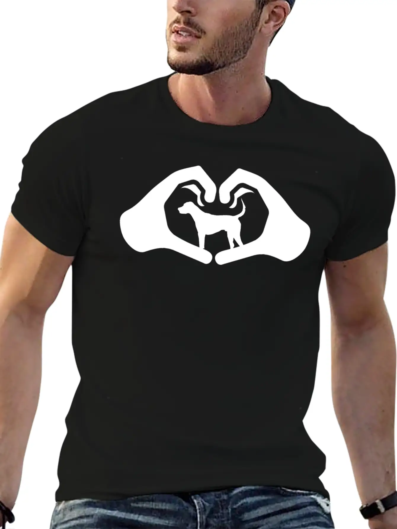 Dogs Heart Hands Heart Shape Gift Timeless Short Sleeve Tee – Comfy And Minimalist Design