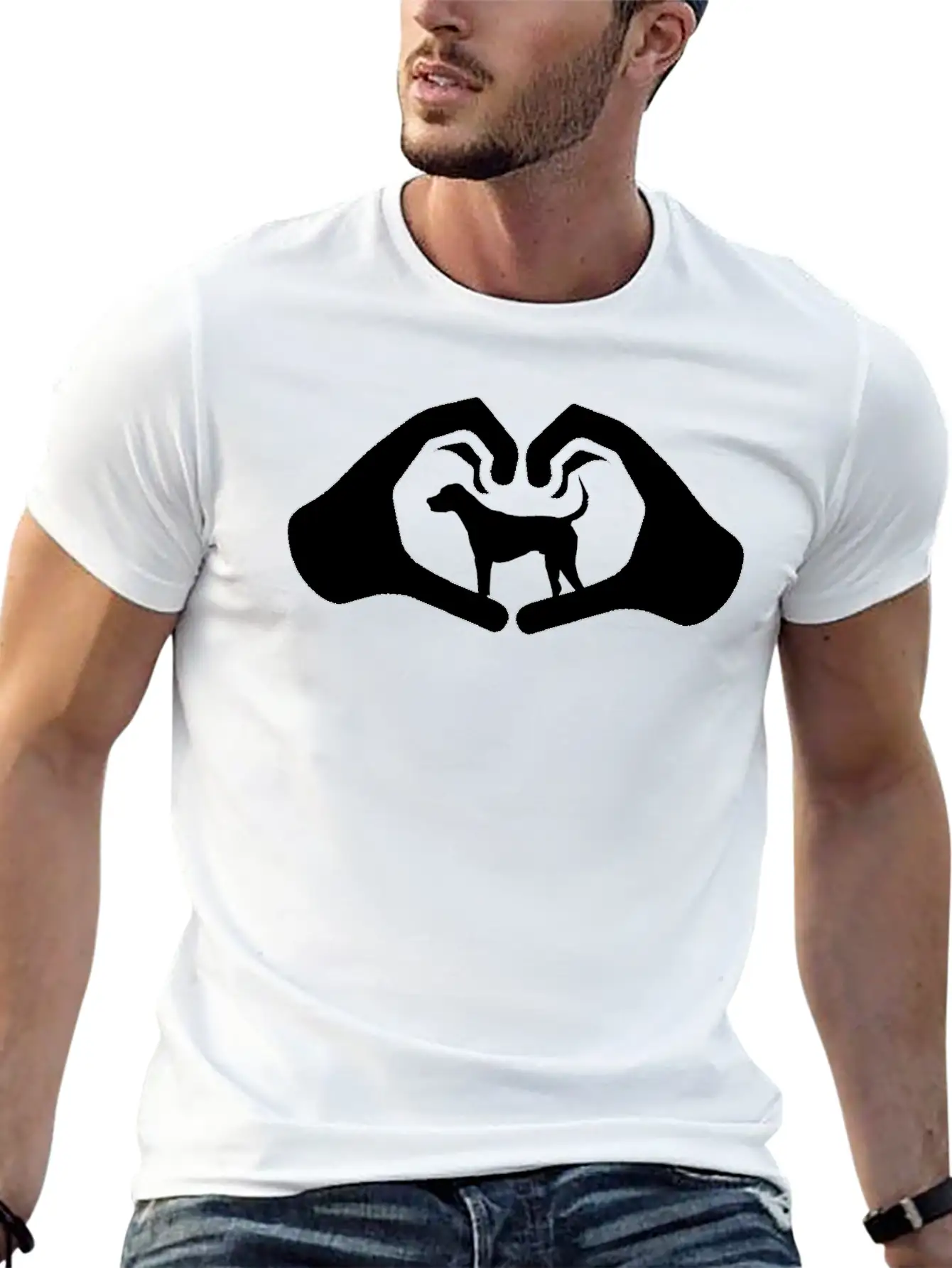 Dogs Heart Hands Heart Shape Gift Timeless Short Sleeve Tee – Comfy And Minimalist Design
