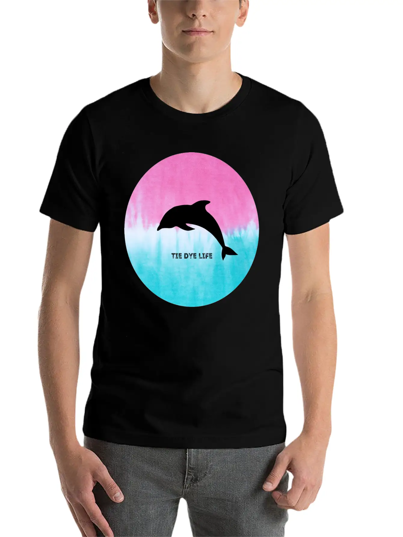 Dolphin Tie Dye Life Basic Graphic T-Shirt – Daily Comfort In Soft Cotton