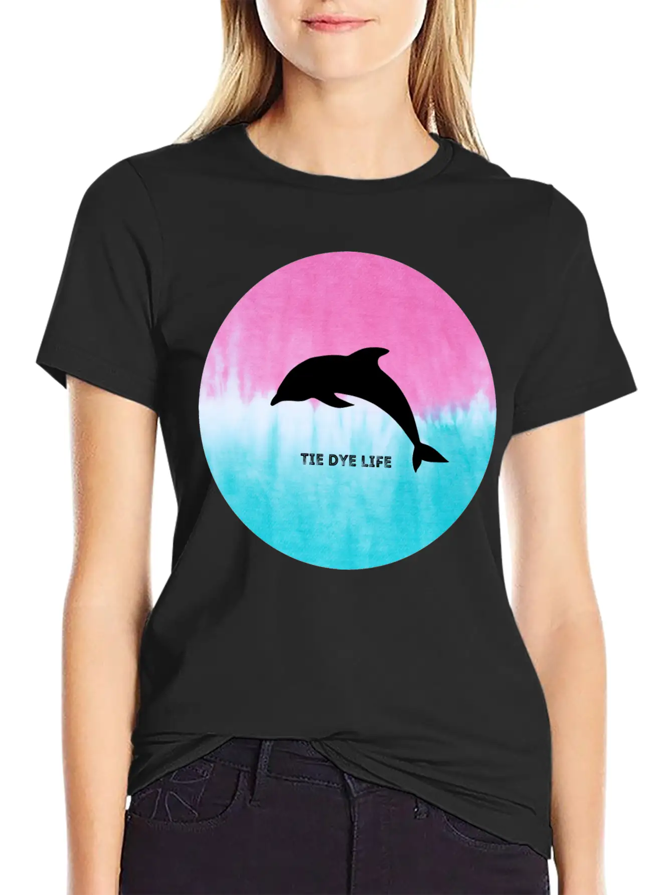 Dolphin Tie Dye Life Basic Graphic T-Shirt – Daily Comfort In Soft Cotton