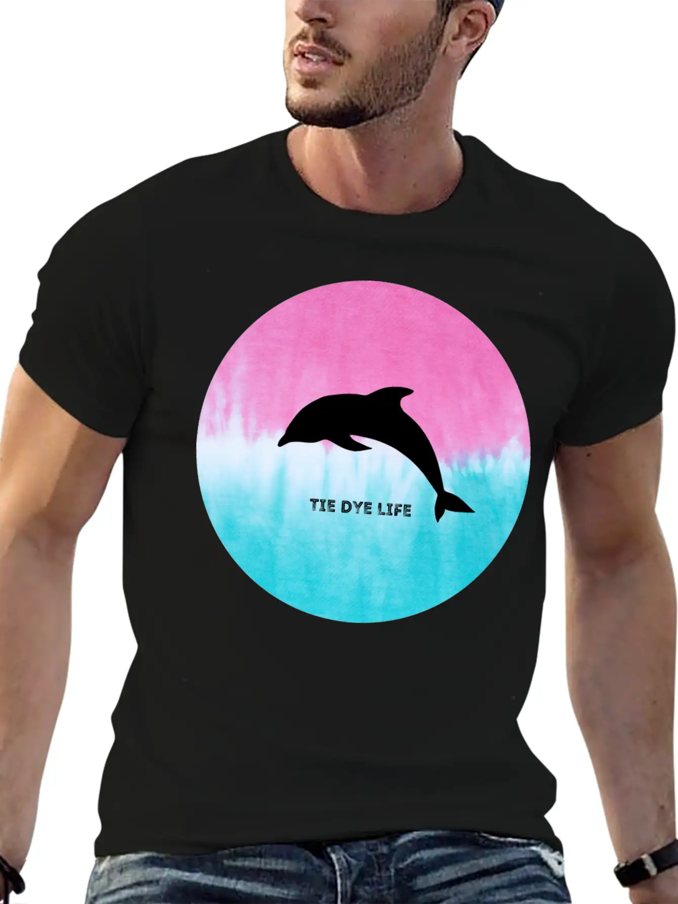 Dolphin Tie Dye Life Basic Graphic T-Shirt – Daily Comfort In Soft Cotton