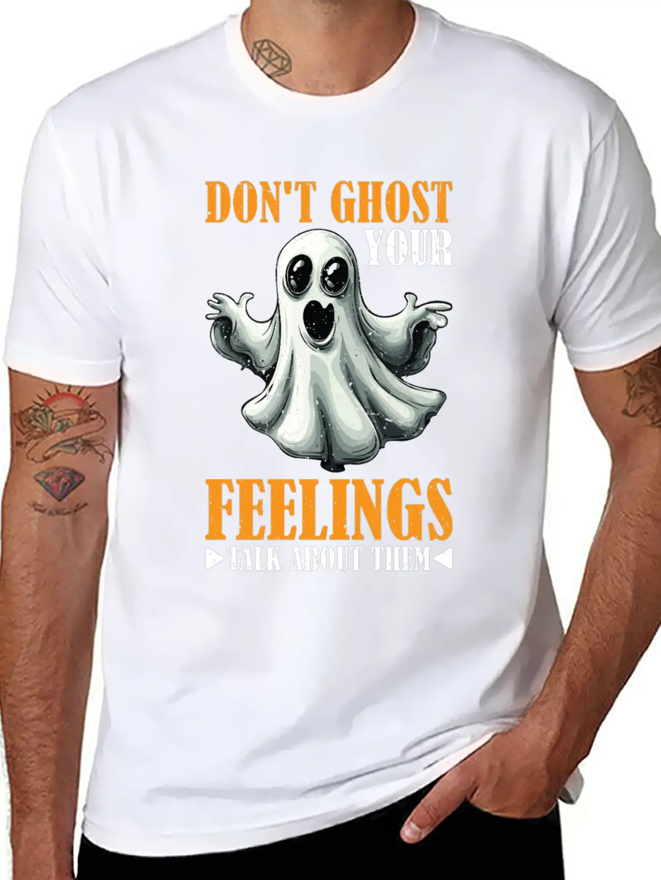 Don't Ghost Your Feelings Talk About Them 2 Timeless Short Sleeve Tee – Comfy And Minimalist Design