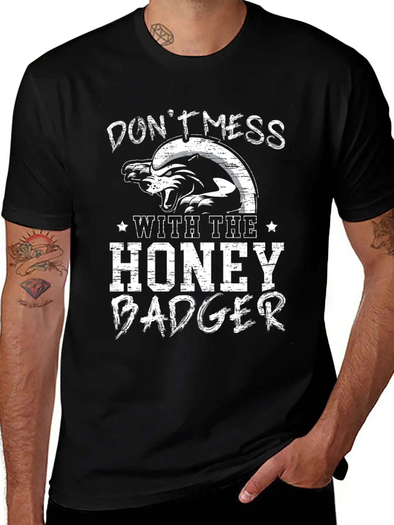 Don't Mess With The Honey Badger Fearless Animal Essential Unisex Summer Tee – Soft Cotton Casual Fit