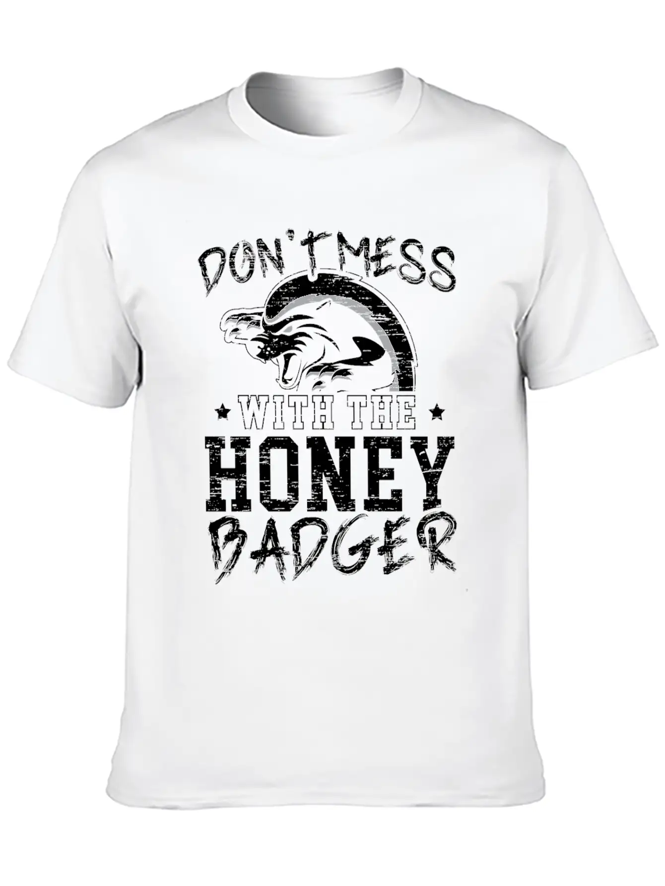 Don't Mess With The Honey Badger Fearless Animal Essential Unisex Summer Tee – Soft Cotton Casual Fit