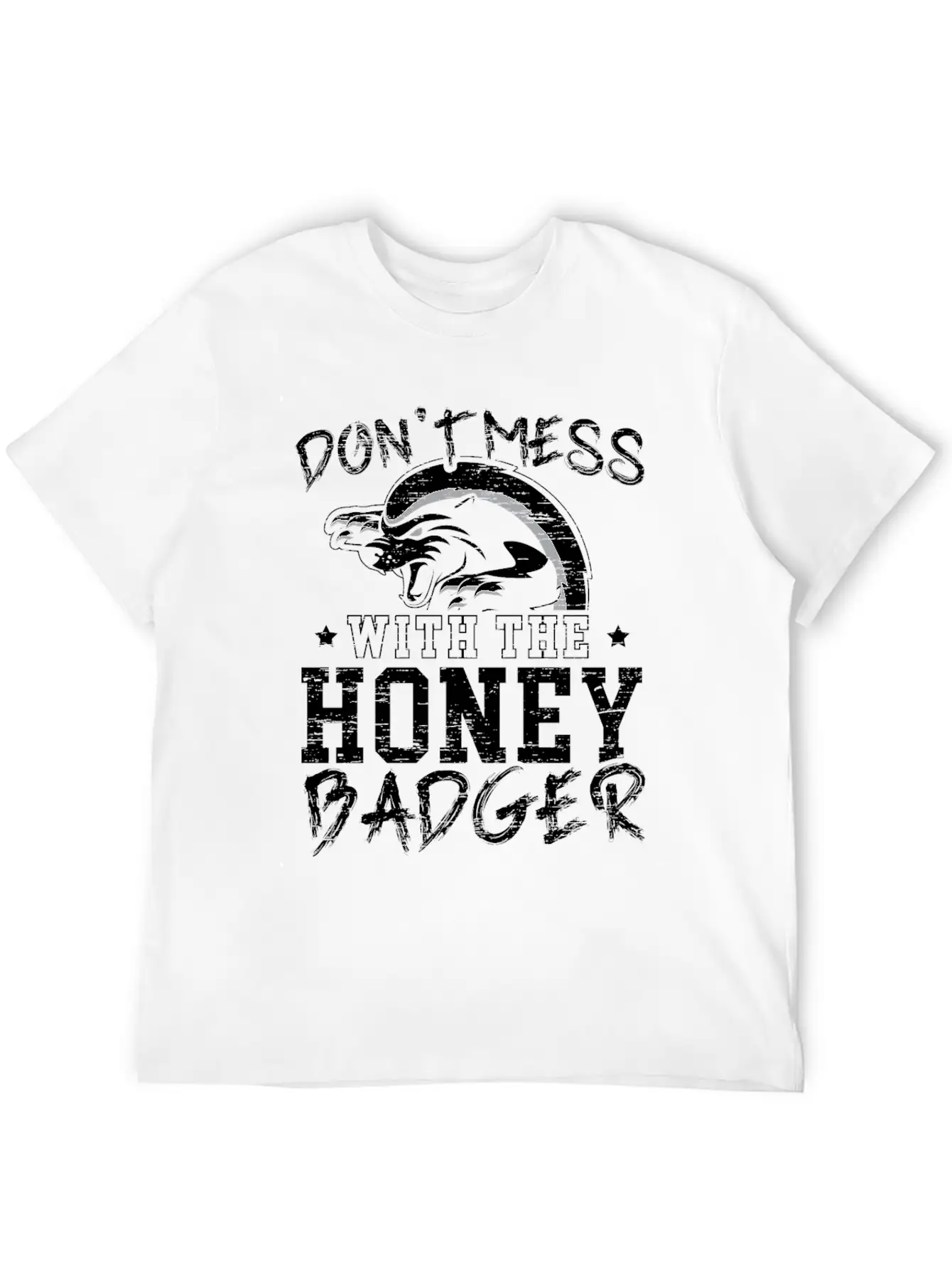 Don't Mess With The Honey Badger Fearless Animal Essential Unisex Summer Tee – Soft Cotton Casual Fit