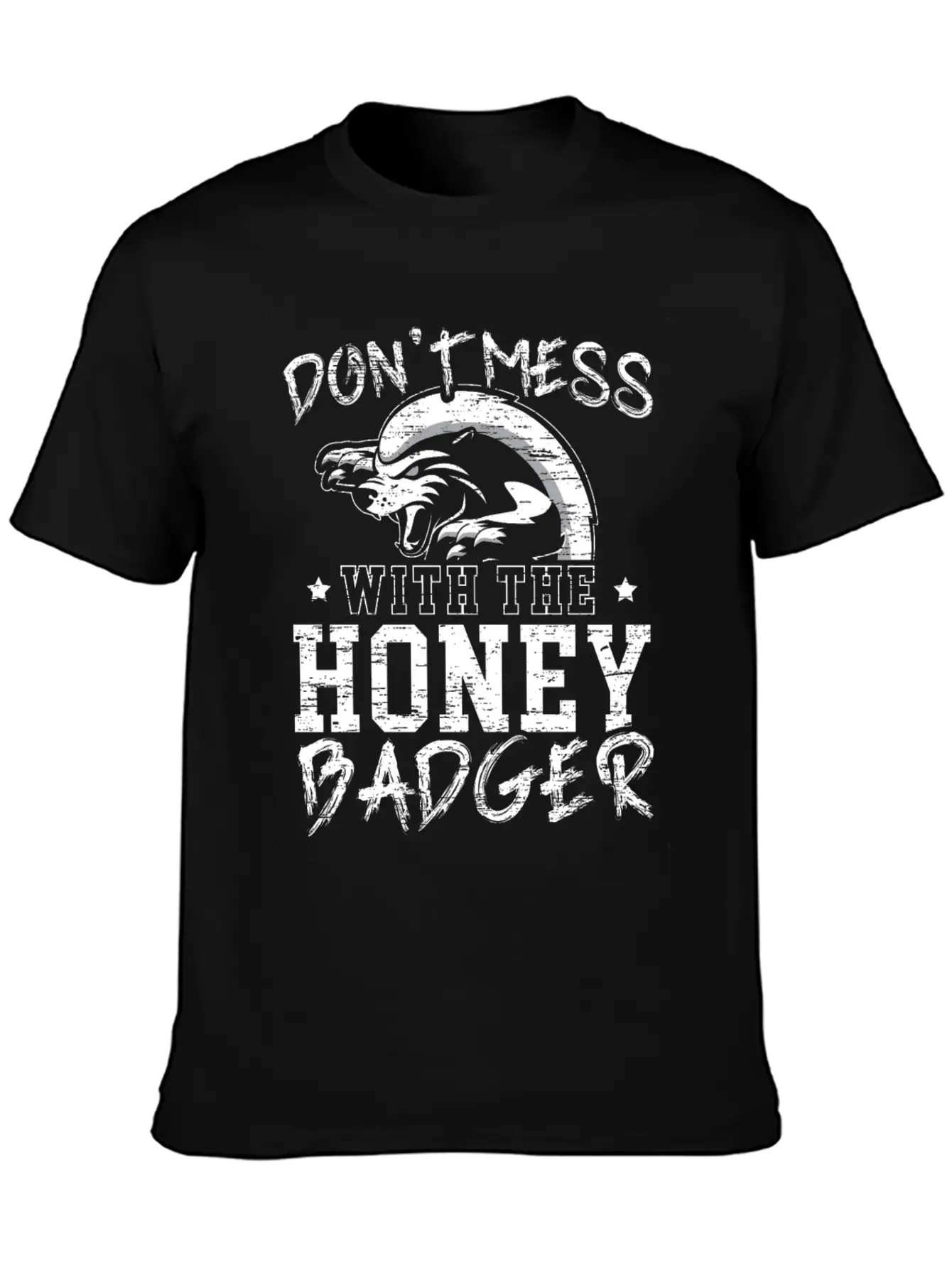 Don't Mess With The Honey Badger Fearless Animal Essential Unisex Summer Tee – Soft Cotton Casual Fit