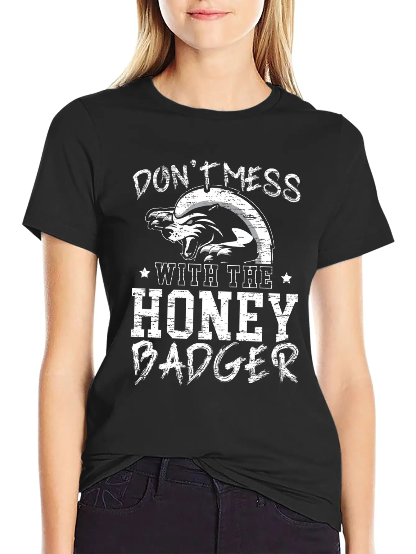 Don't Mess With The Honey Badger Fearless Animal Essential Unisex Summer Tee – Soft Cotton Casual Fit