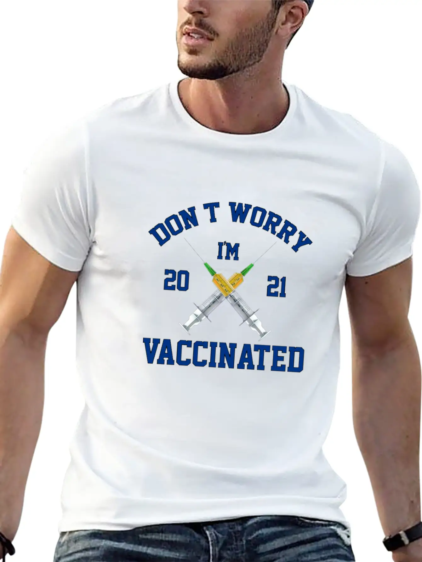Don't Worry I'm Vaccinated Vaccine 2021 Basic Graphic T-Shirt – Daily Comfort In Soft Cotton