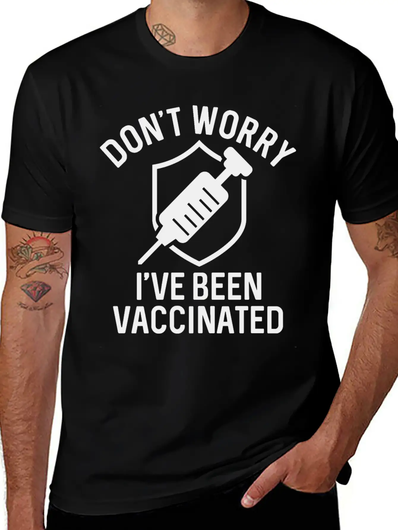 Don't Worry I've Been Vaccinated Basic Graphic T-Shirt – Daily Comfort In Soft Cotton