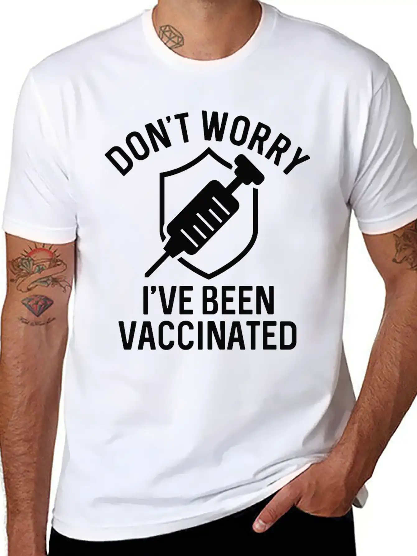 Don't Worry I've Been Vaccinated Basic Graphic T-Shirt – Daily Comfort In Soft Cotton