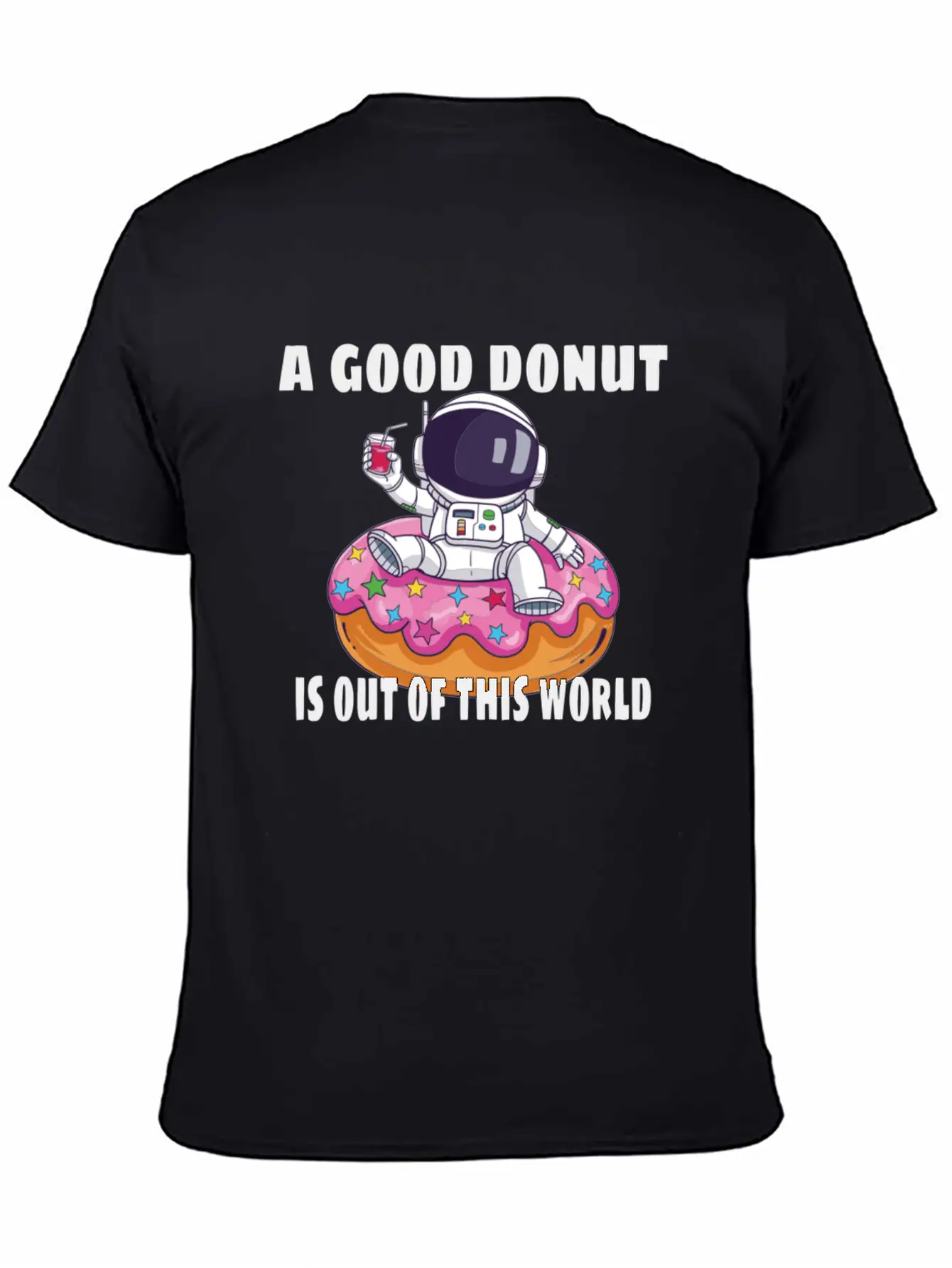 Donut Astronaut Astronomy Solar System Space Kids Stylish Everyday T-Shirt – Unisex Basic Cotton Tee