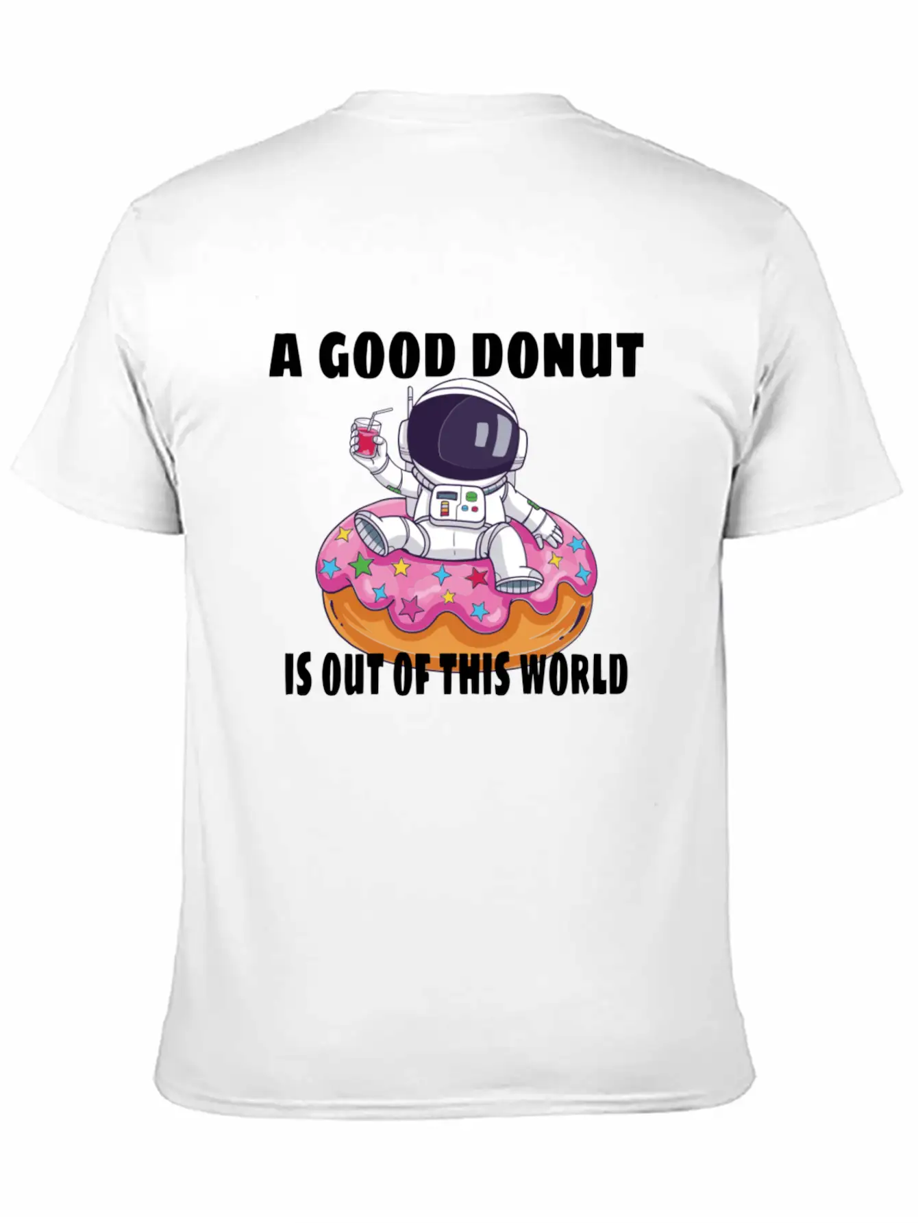 Donut Astronaut Astronomy Solar System Space Kids Stylish Everyday T-Shirt – Unisex Basic Cotton Tee