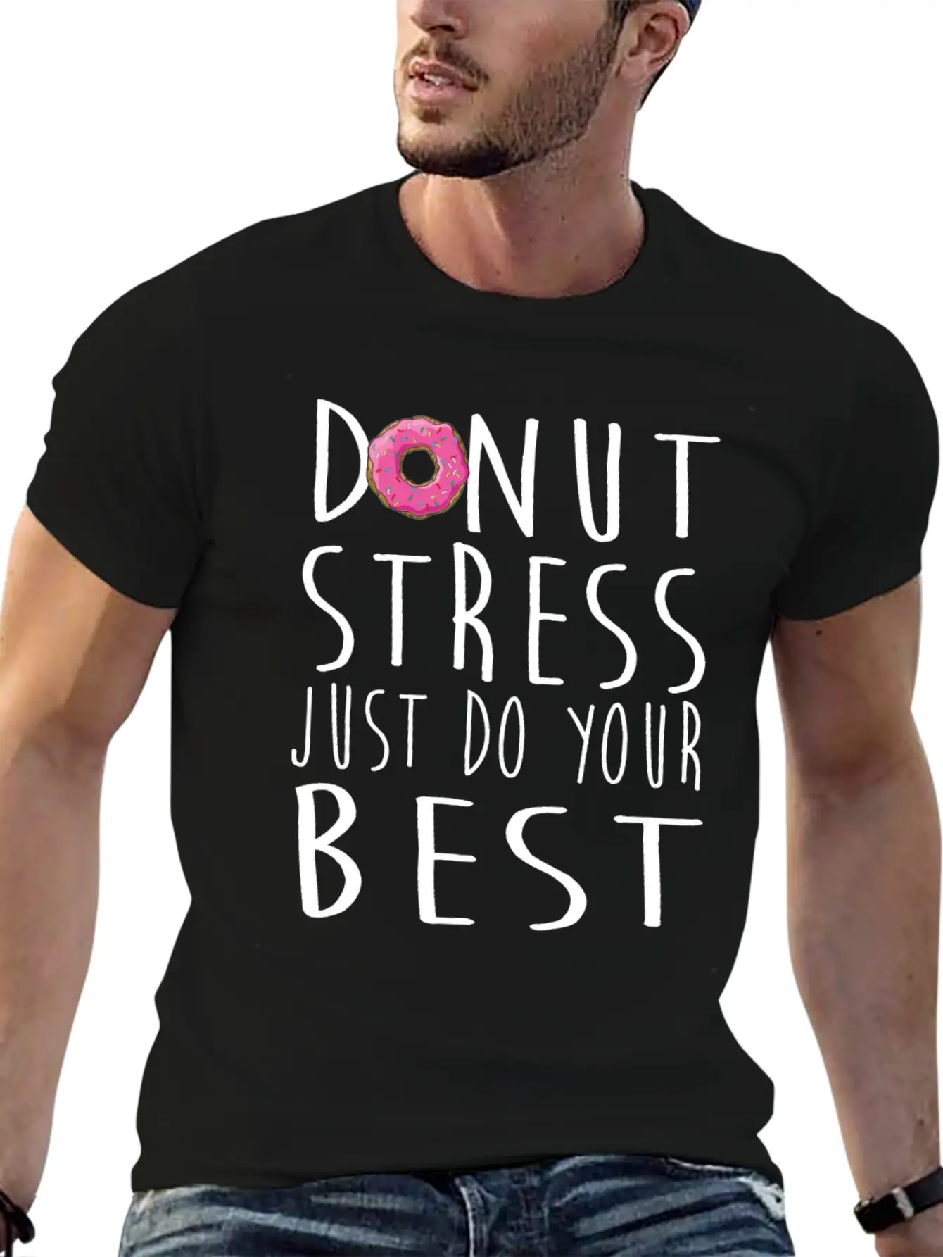 Donut Stress Just Do Your Best Teacher Testing Day Timeless Short Sleeve Tee – Comfy And Minimalist Design