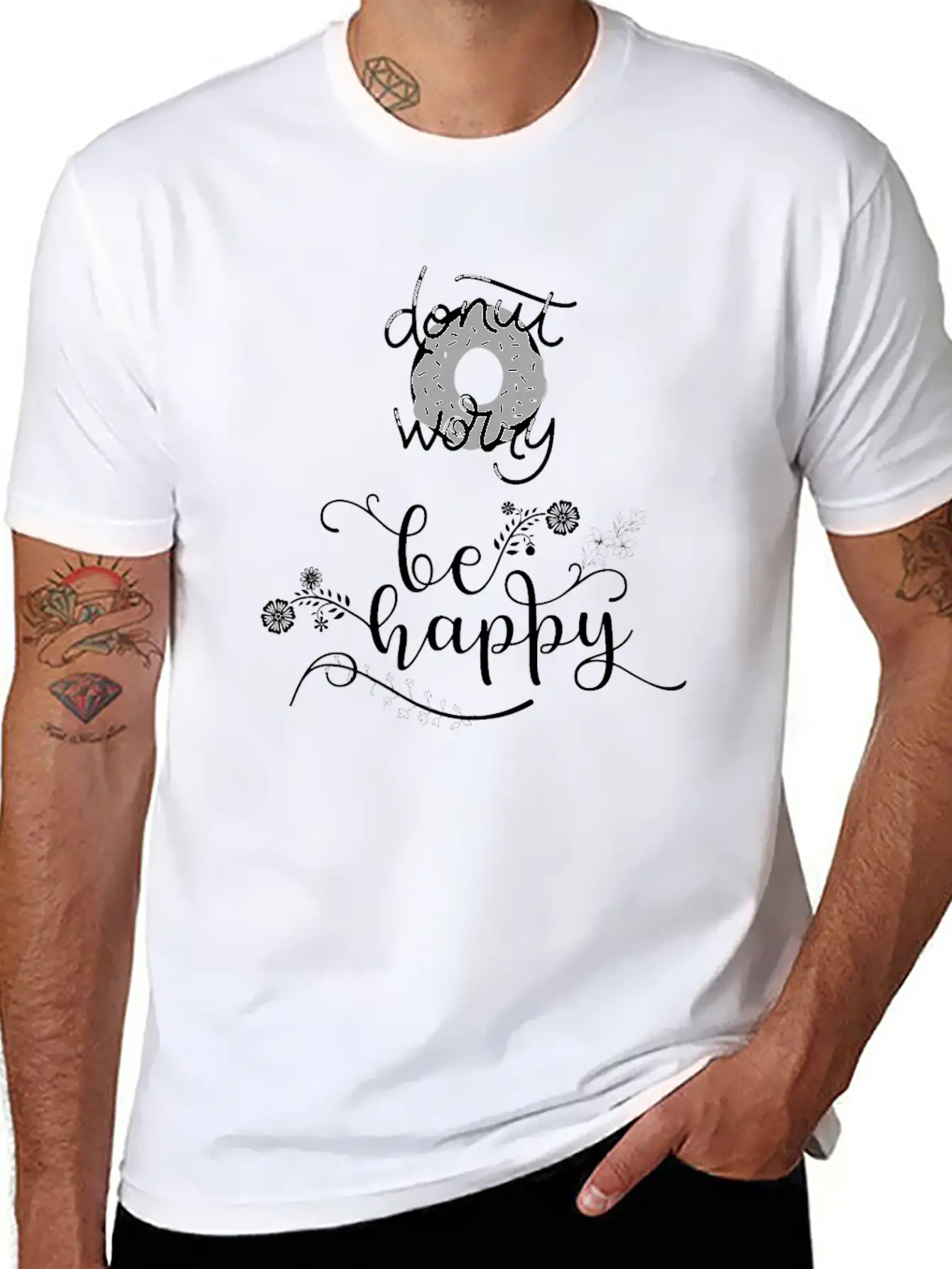 Donut Worry, Be Happy Essential Unisex Summer Tee – Soft Cotton Casual Fit
