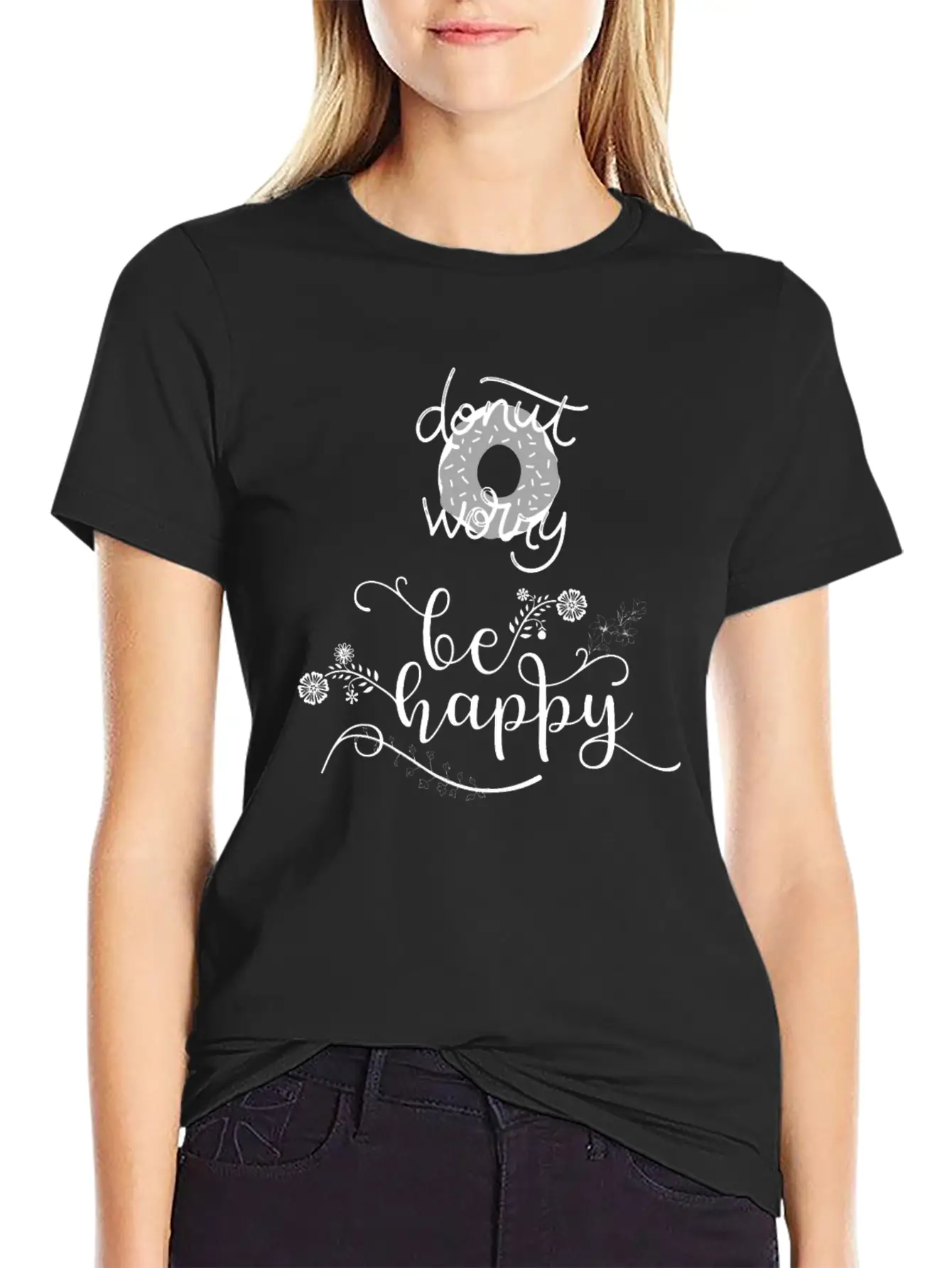 Donut Worry, Be Happy Essential Unisex Summer Tee – Soft Cotton Casual Fit