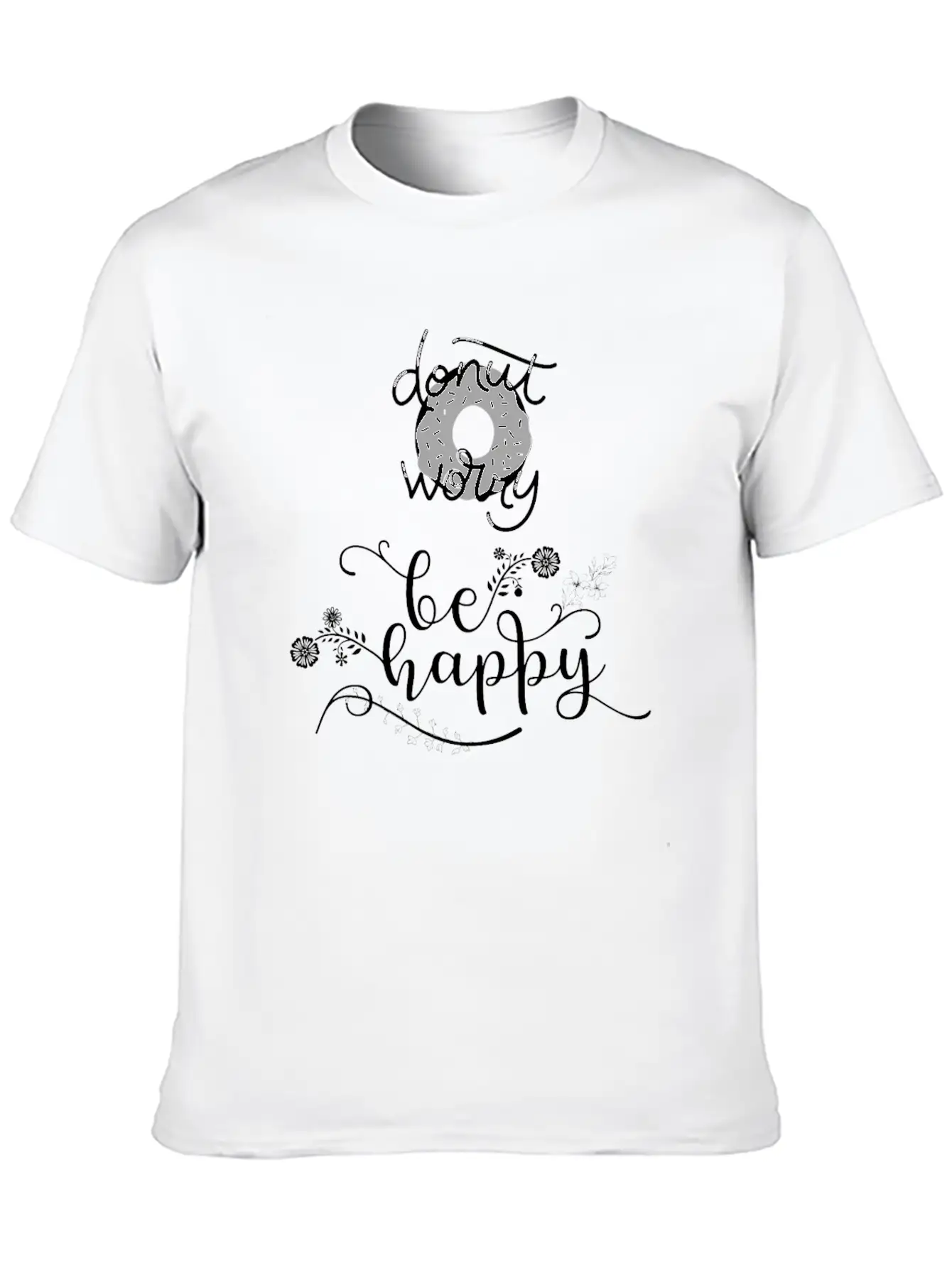Donut Worry, Be Happy Essential Unisex Summer Tee – Soft Cotton Casual Fit
