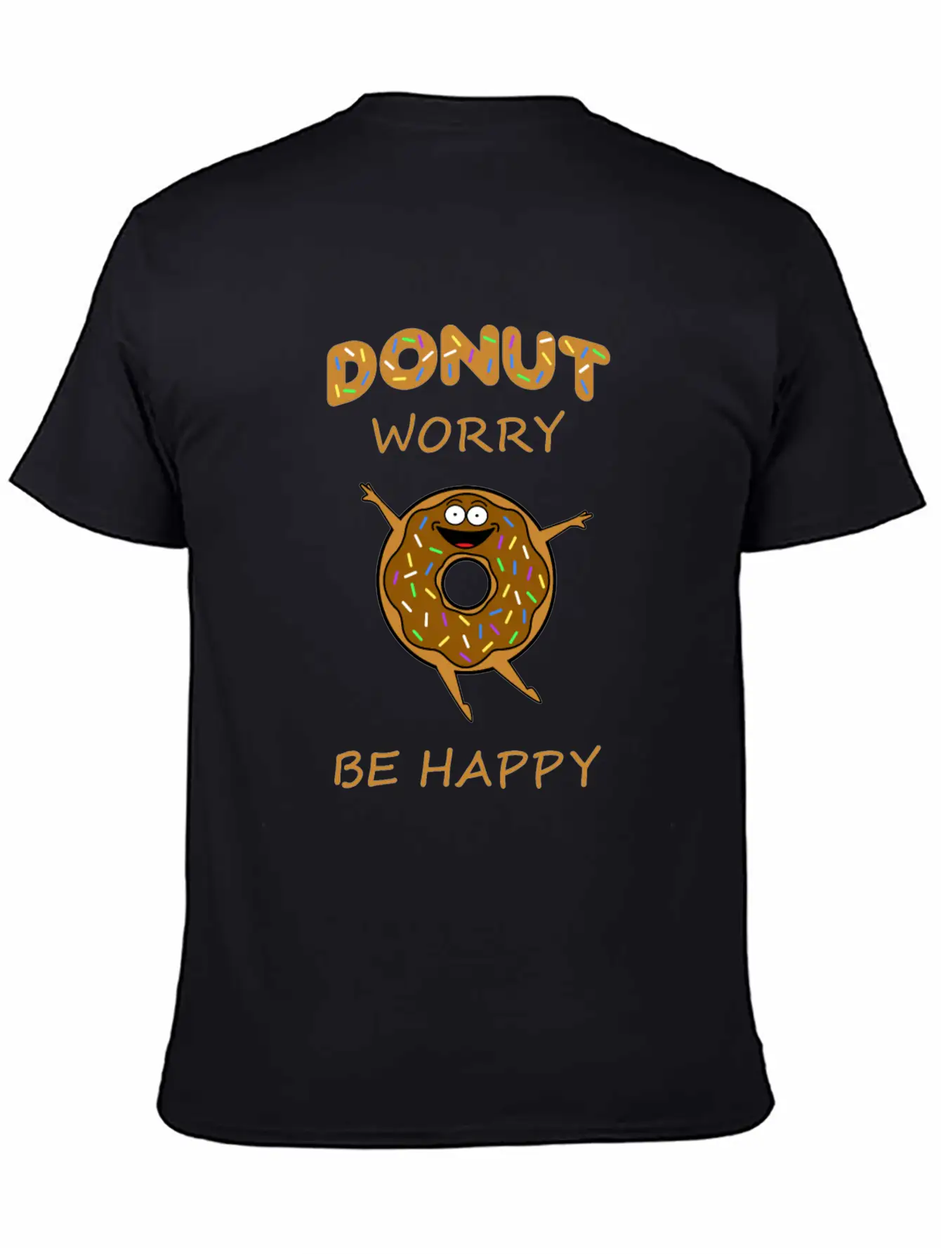 Donut Worry Be Happy - Happy Donut Design Comfortable Minimalist Graphic Tee – Summer Style Essential