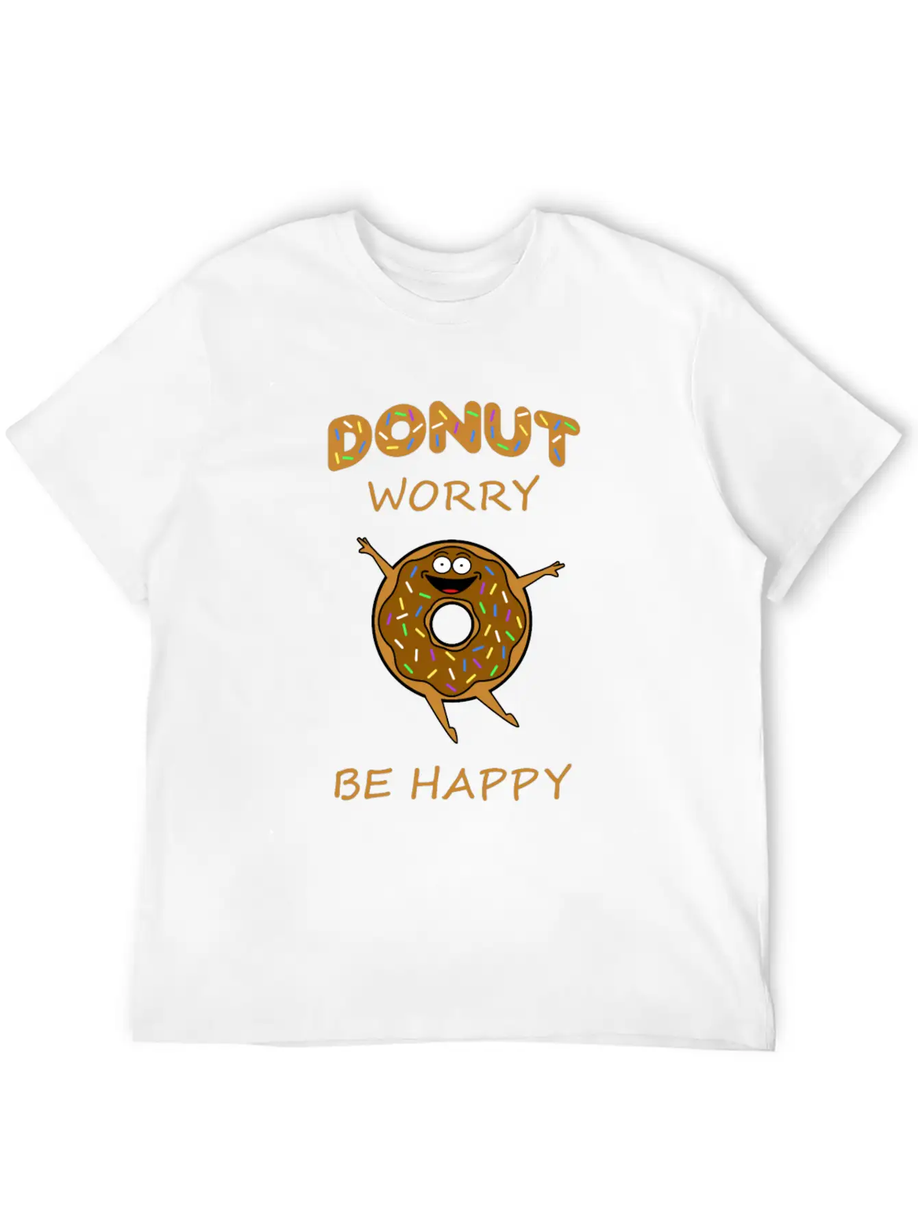 Donut Worry Be Happy - Happy Donut Design Comfortable Minimalist Graphic Tee – Summer Style Essential