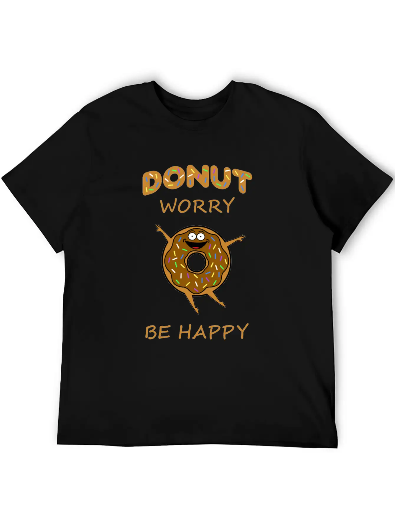 Donut Worry Be Happy - Happy Donut Design Comfortable Minimalist Graphic Tee – Summer Style Essential