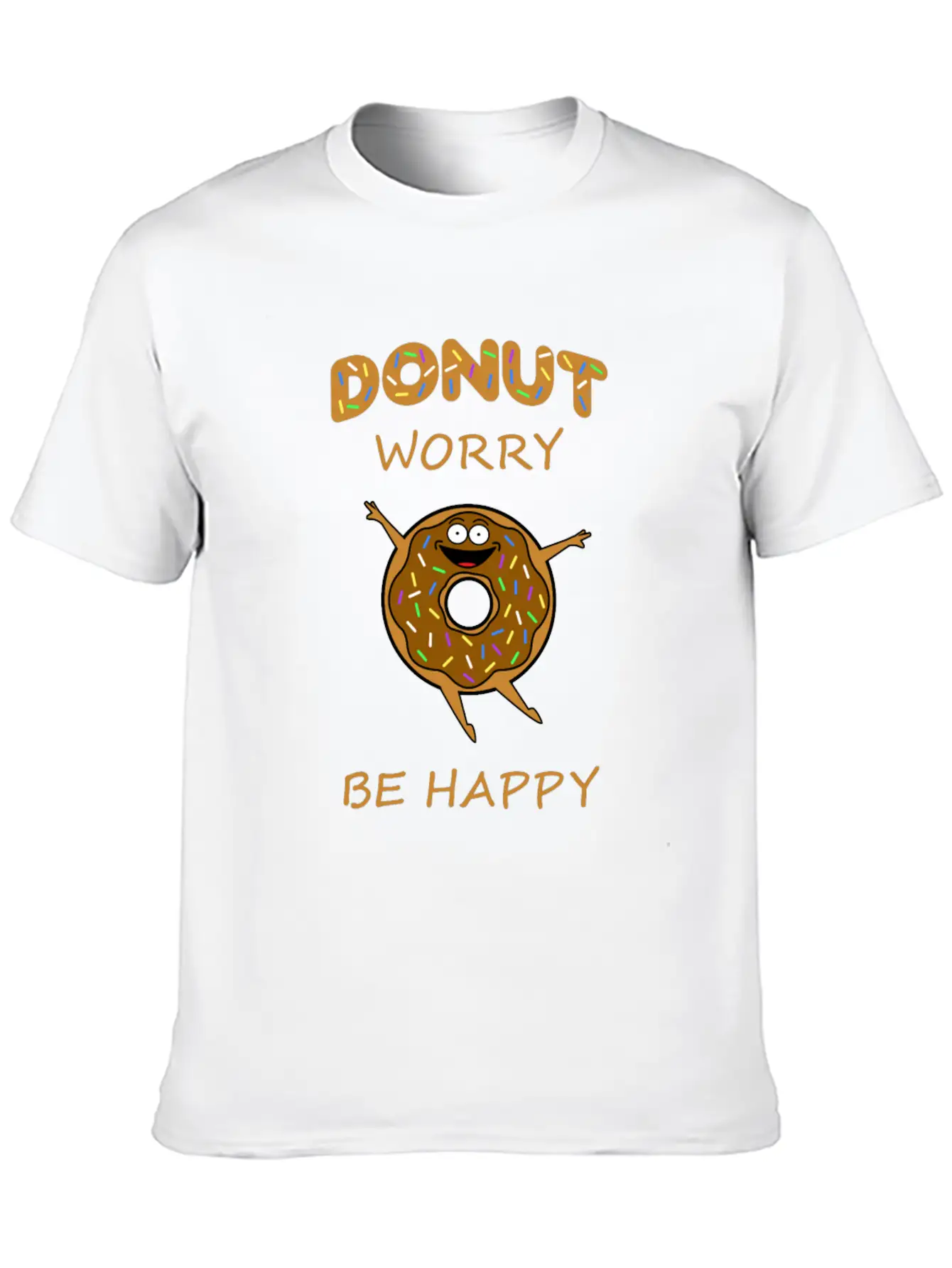 Donut Worry Be Happy - Happy Donut Design Comfortable Minimalist Graphic Tee – Summer Style Essential