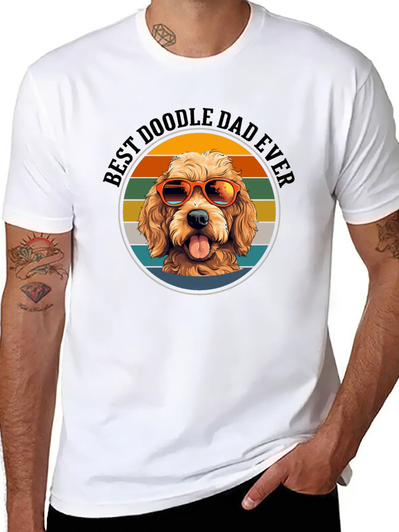 Doodle Dog Dad Basic Graphic T-Shirt – Daily Comfort In Soft Cotton