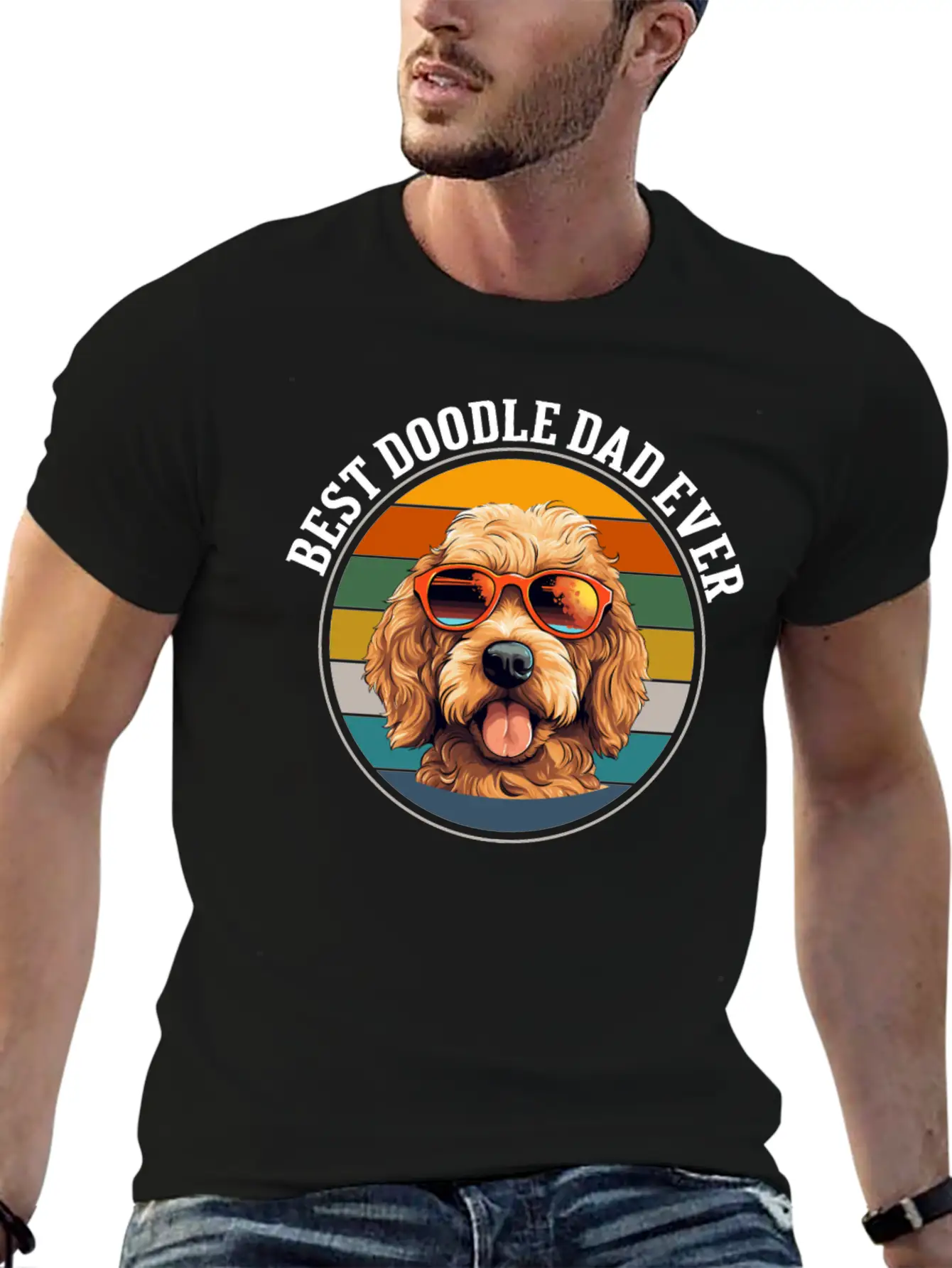 Doodle Dog Dad Basic Graphic T-Shirt – Daily Comfort In Soft Cotton