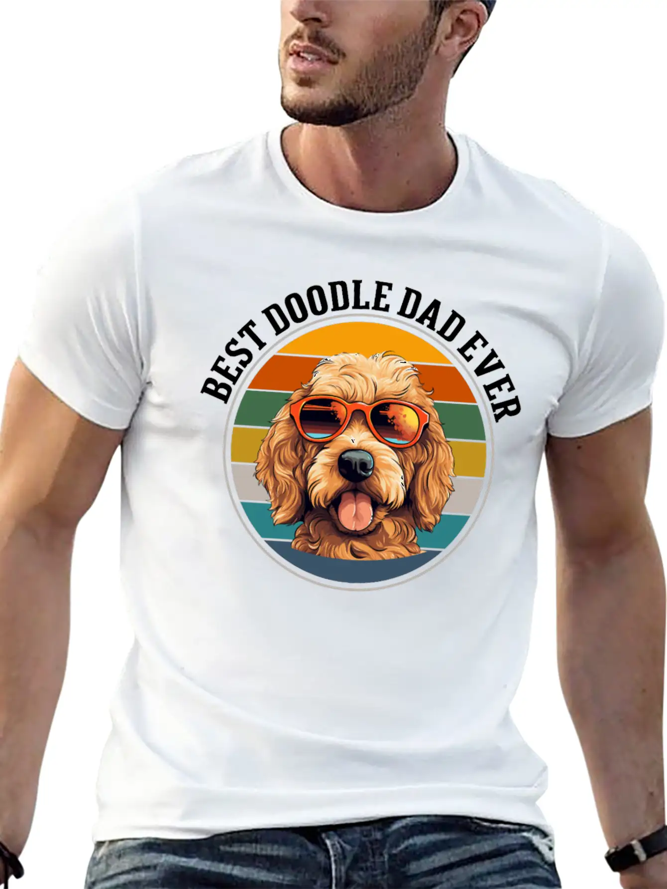 Doodle Dog Dad Basic Graphic T-Shirt – Daily Comfort In Soft Cotton