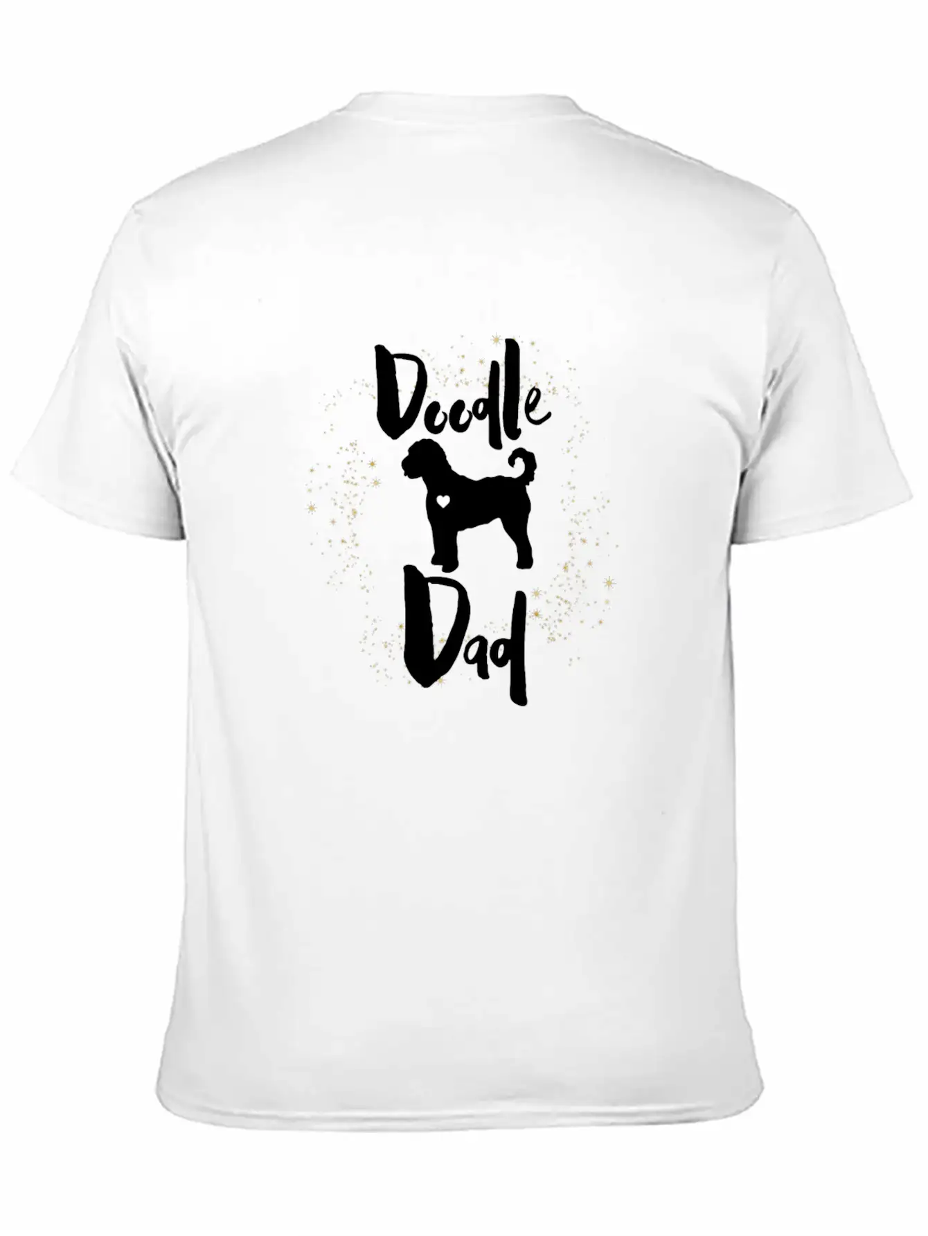 Doodle Dog Dad With Golden Stars Stylish Everyday T-Shirt – Unisex Basic Cotton Tee