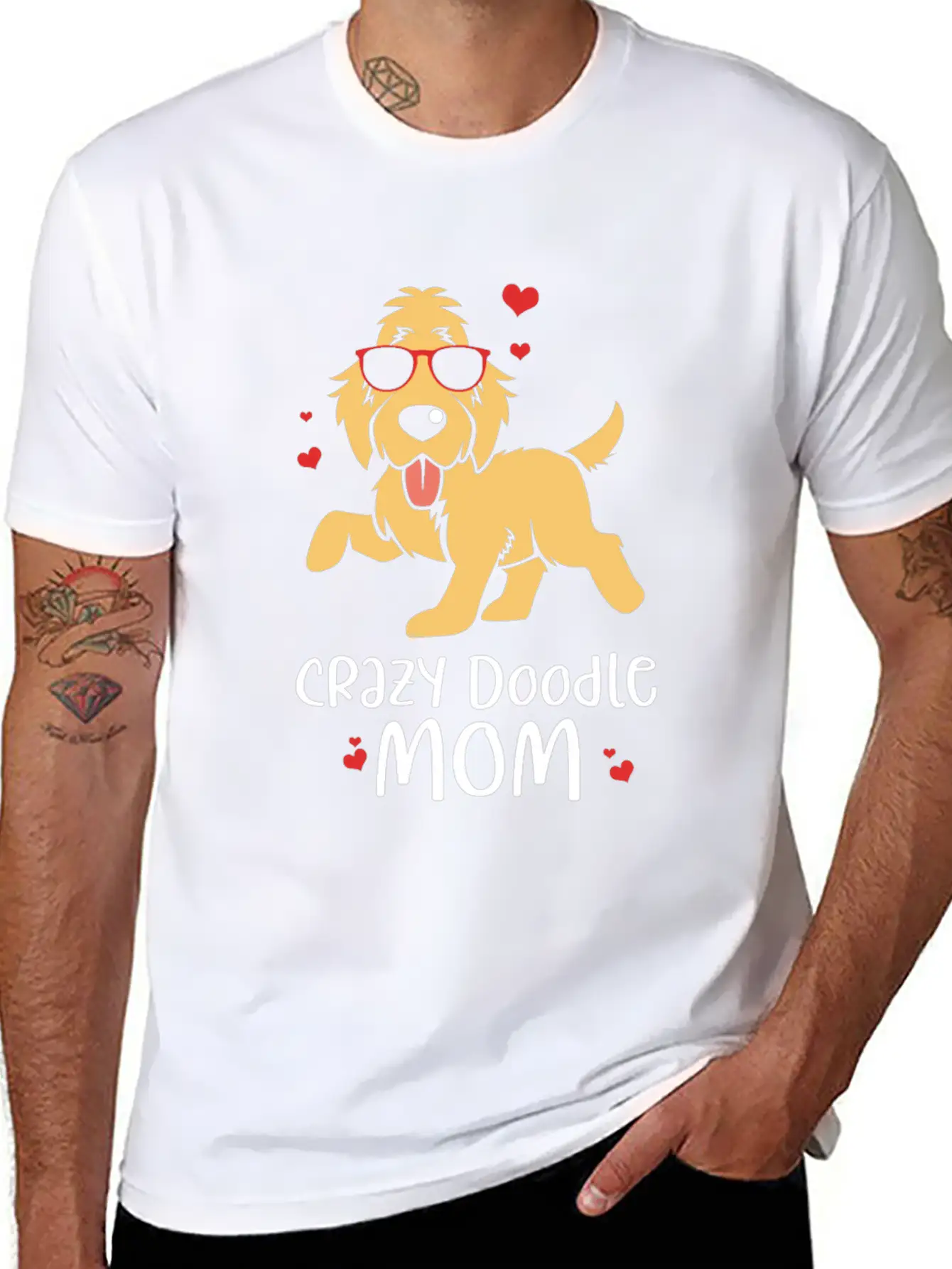 Doodle Dog Goldendoodle Golden Retriever Poodle Unisex Short Sleeve Soft Cotton T-Shirt – Casual Everyday Wear