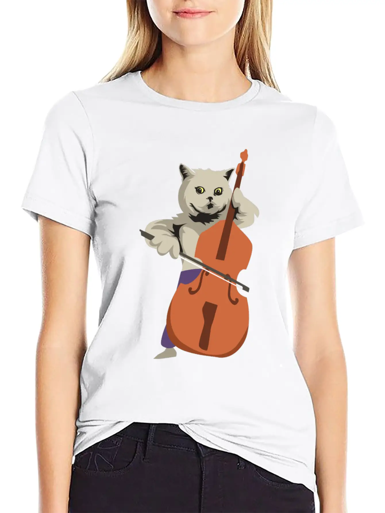 Double Bass Cat Essential Unisex Summer Tee – Soft Cotton Casual Fit