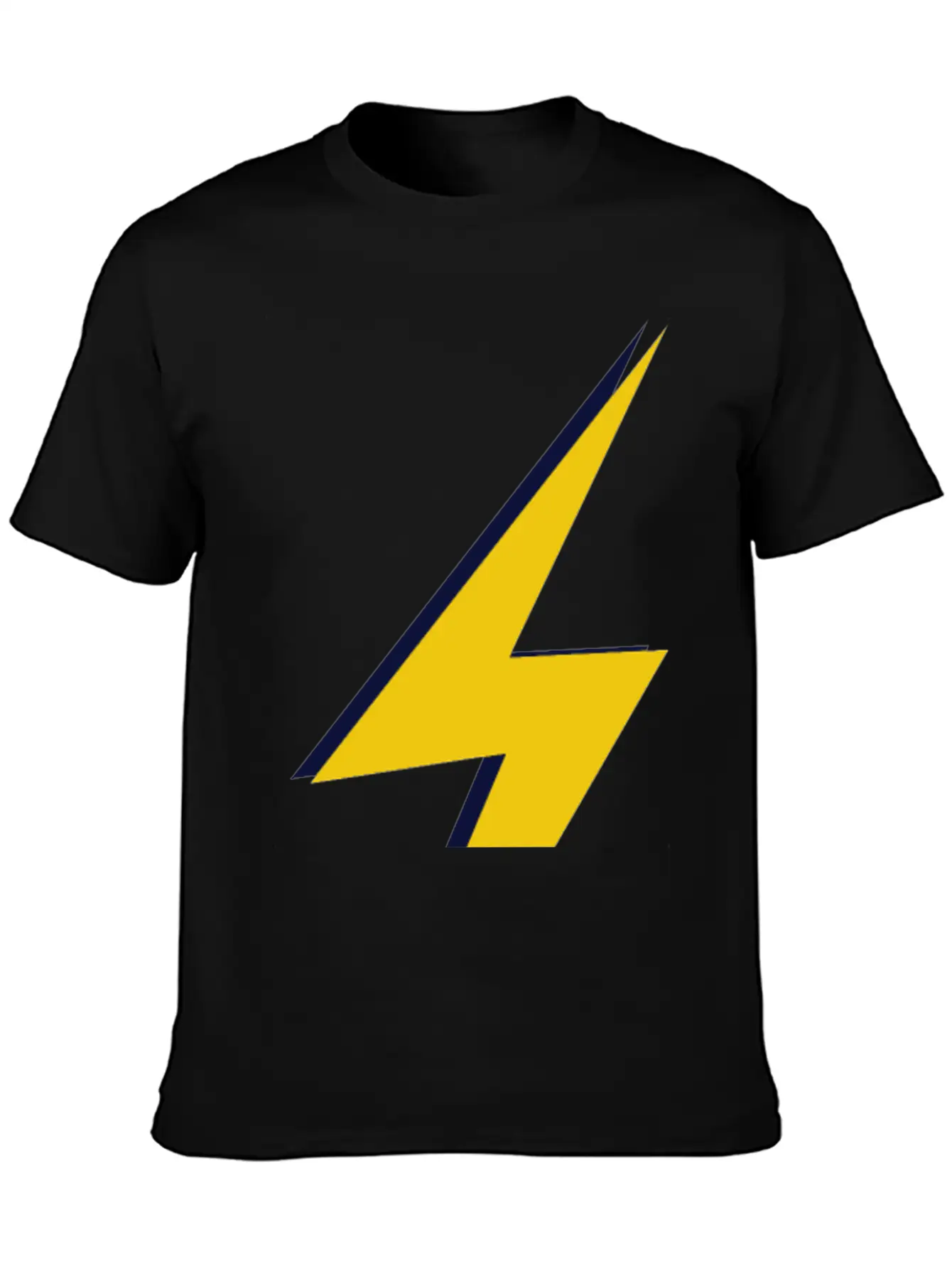 Double Lightning Bolt Blue And Yellow Basic Graphic T-Shirt – Daily Comfort In Soft Cotton