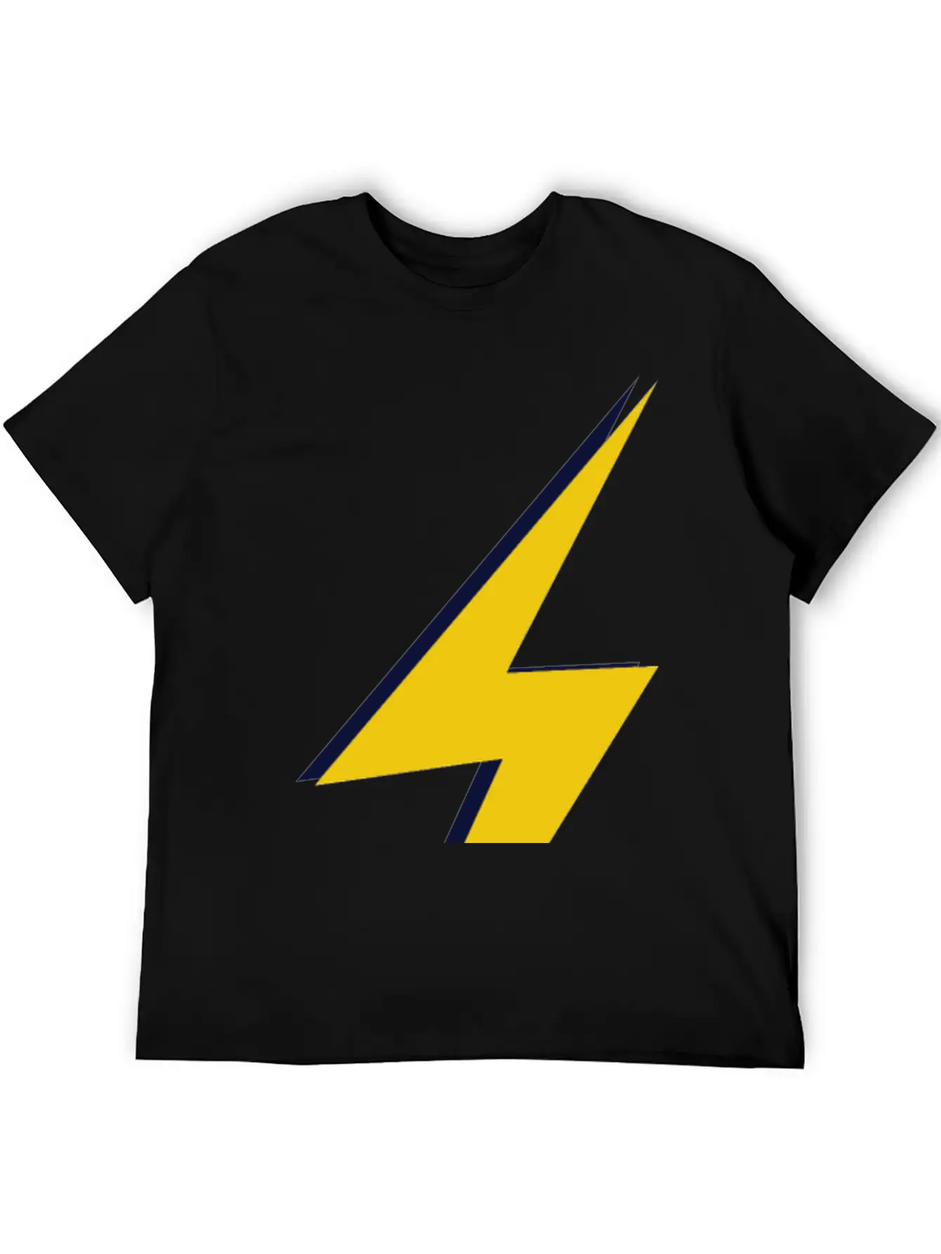 Double Lightning Bolt Blue And Yellow Basic Graphic T-Shirt – Daily Comfort In Soft Cotton