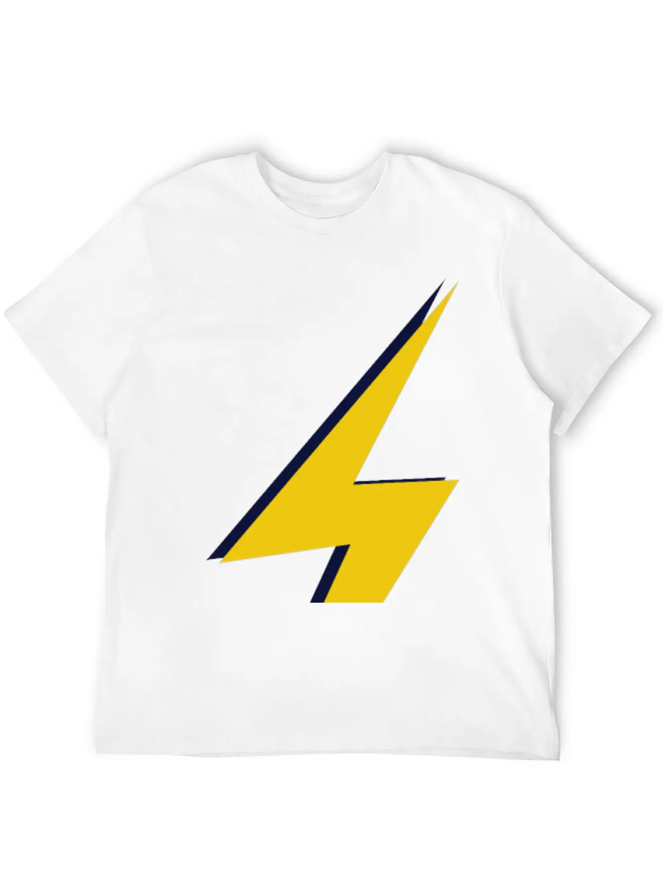 Double Lightning Bolt Blue And Yellow Basic Graphic T-Shirt – Daily Comfort In Soft Cotton
