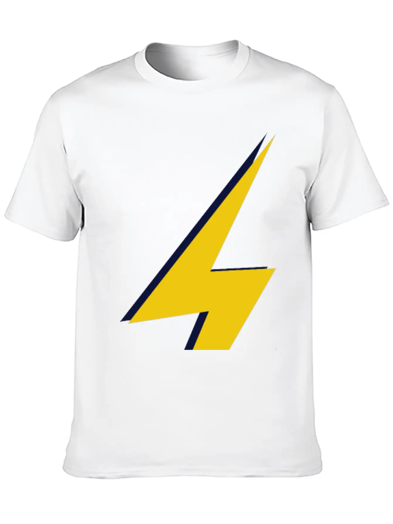 Double Lightning Bolt Blue And Yellow Basic Graphic T-Shirt – Daily Comfort In Soft Cotton