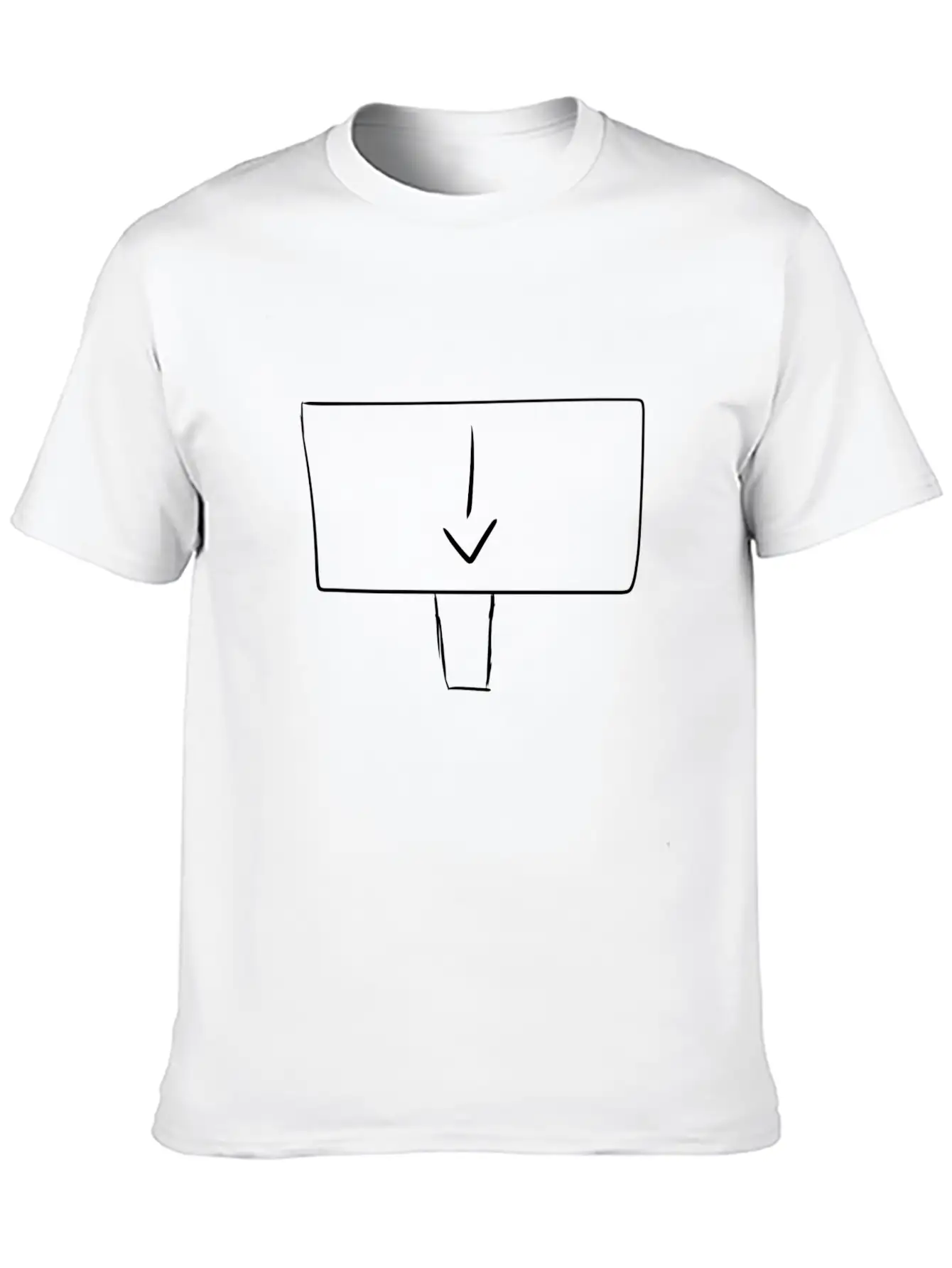 Down Arrow Sign Direction Pointing Unisex Short Sleeve Soft Cotton T-Shirt – Casual Everyday Wear