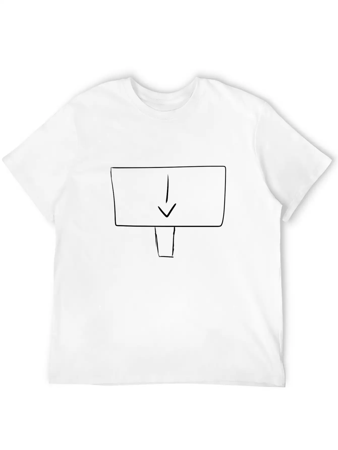 Down Arrow Sign Direction Pointing Unisex Short Sleeve Soft Cotton T-Shirt – Casual Everyday Wear