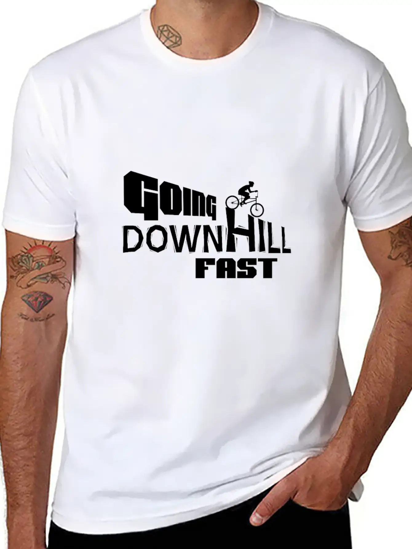 Downhill Fast! Unisex Short Sleeve Soft Cotton T-Shirt – Casual Everyday Wear