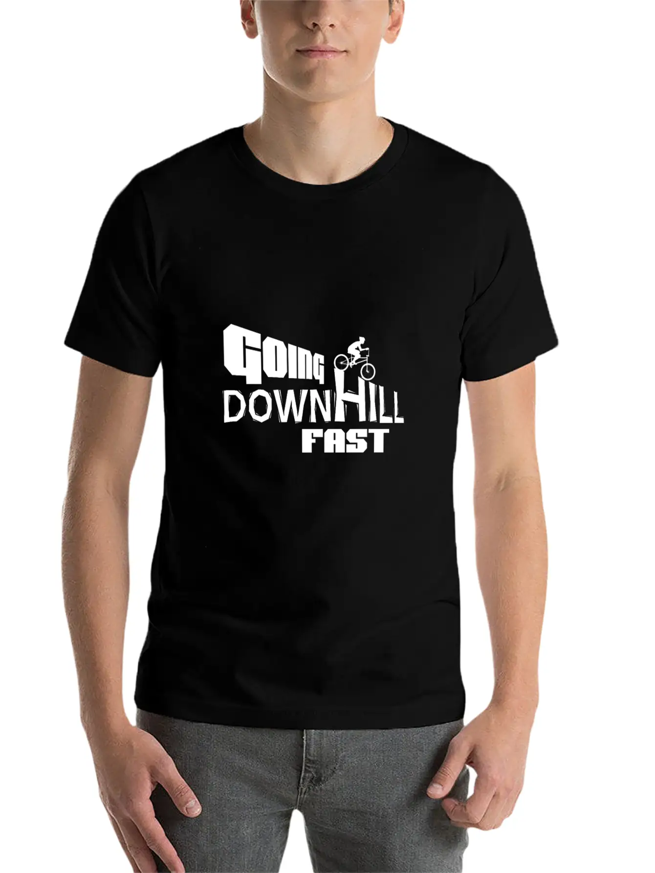 Downhill Fast! Unisex Short Sleeve Soft Cotton T-Shirt – Casual Everyday Wear