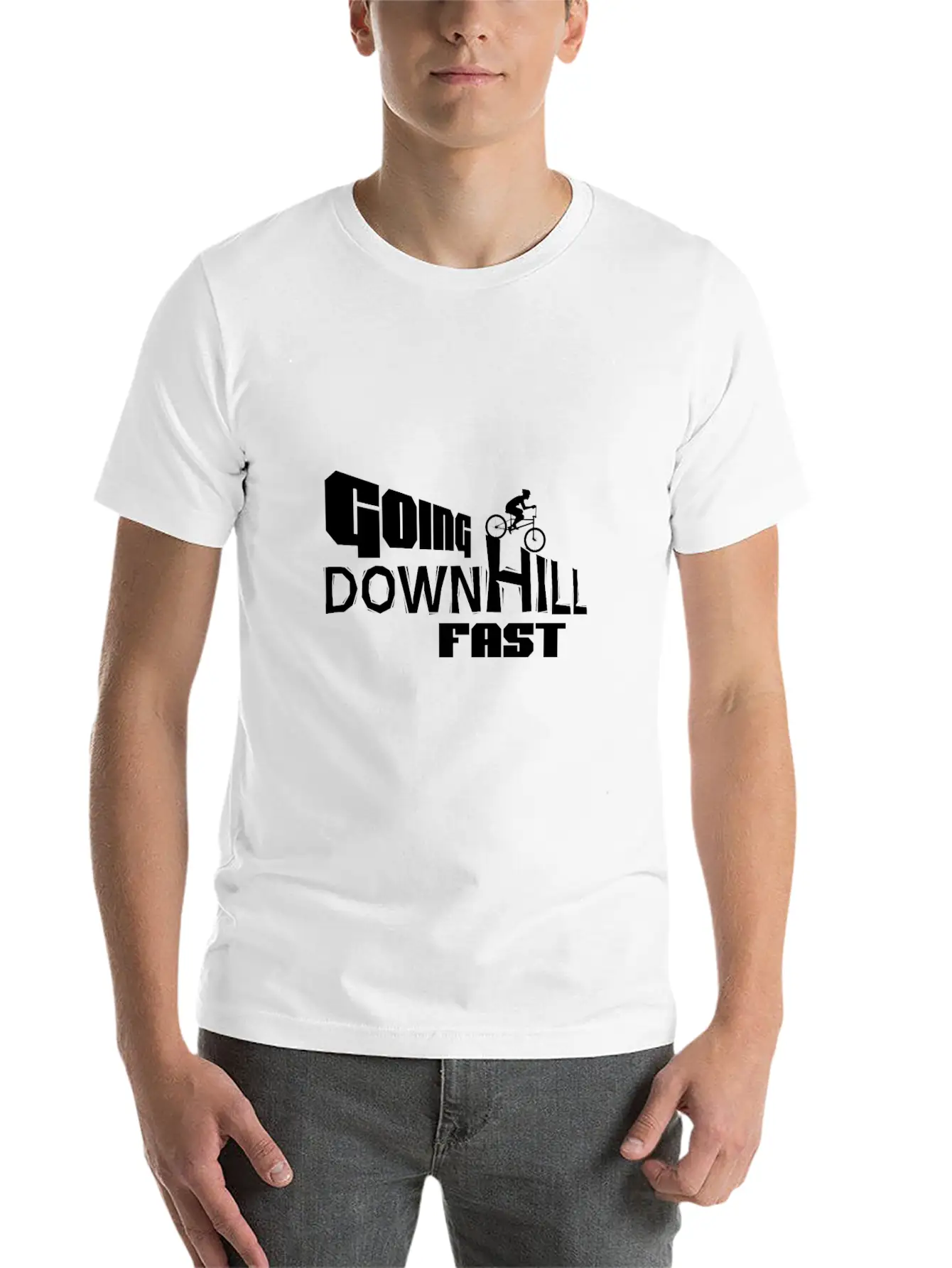 Downhill Fast! Unisex Short Sleeve Soft Cotton T-Shirt – Casual Everyday Wear