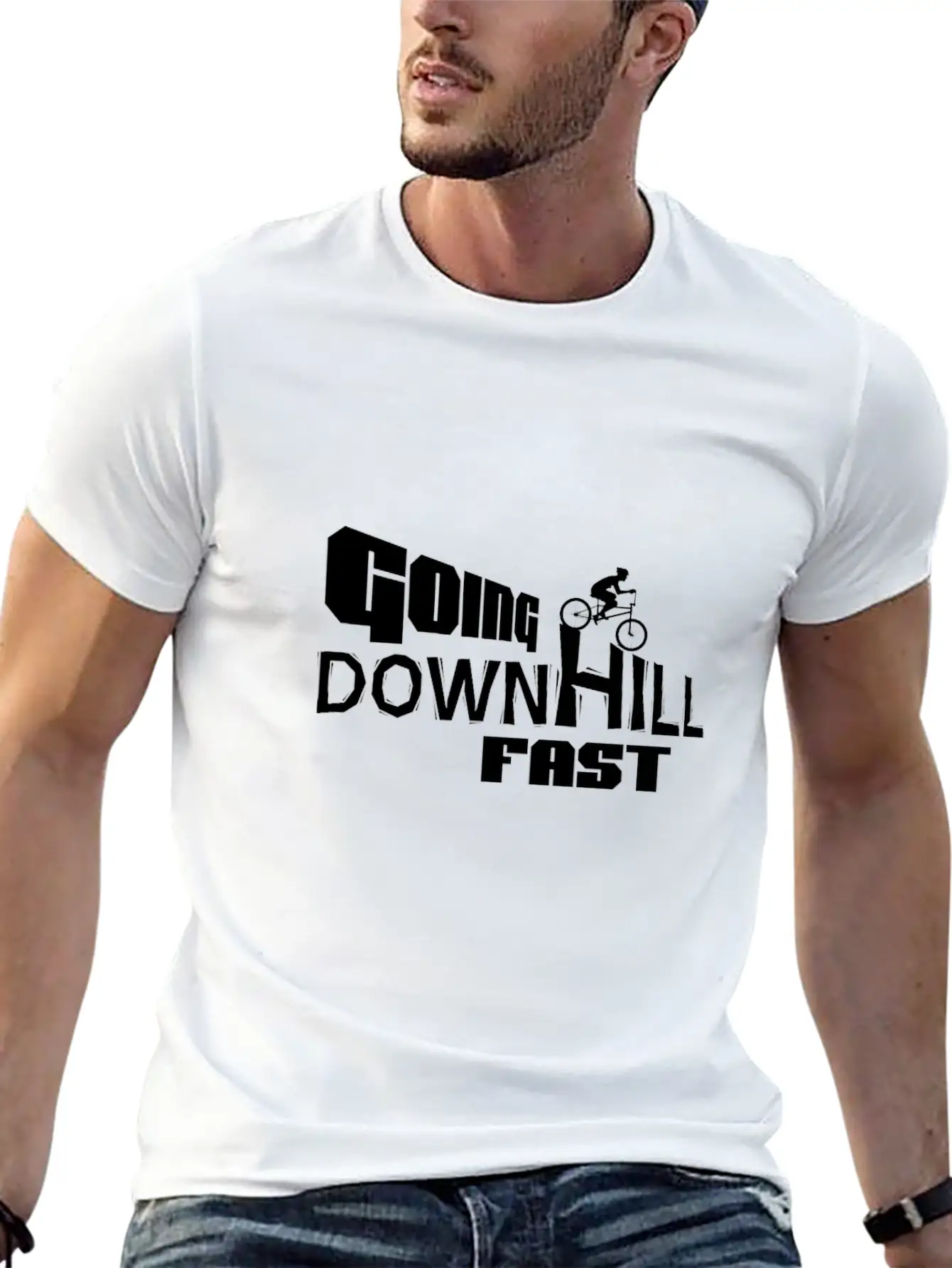 Downhill Fast! Unisex Short Sleeve Soft Cotton T-Shirt – Casual Everyday Wear