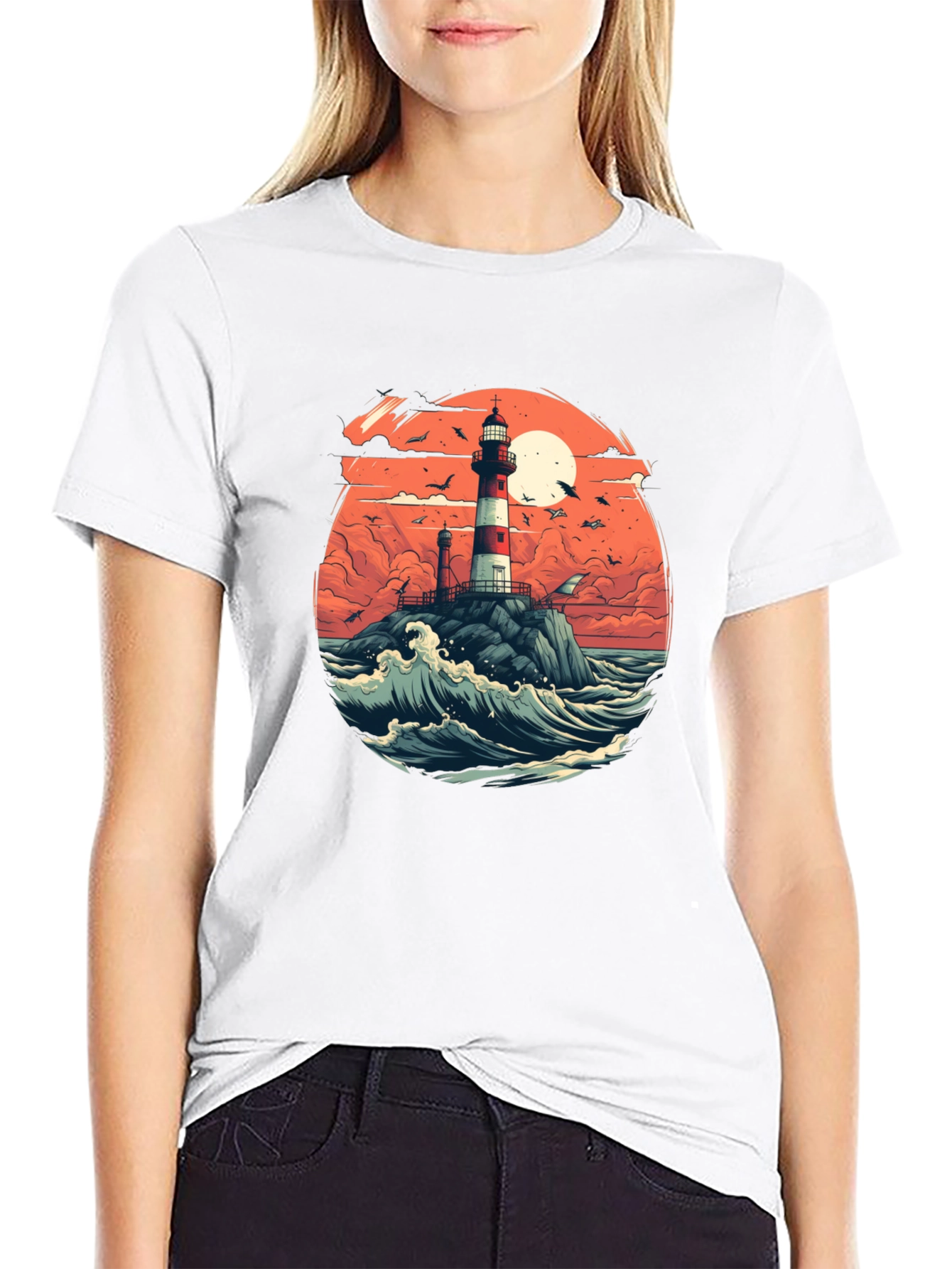Lighthouse Graphic Tee - Coastal Style