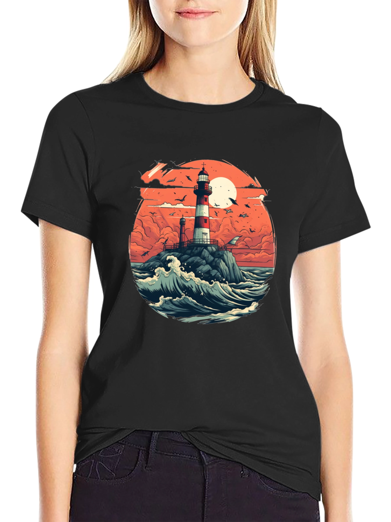 Lighthouse Graphic Tee - Coastal Style