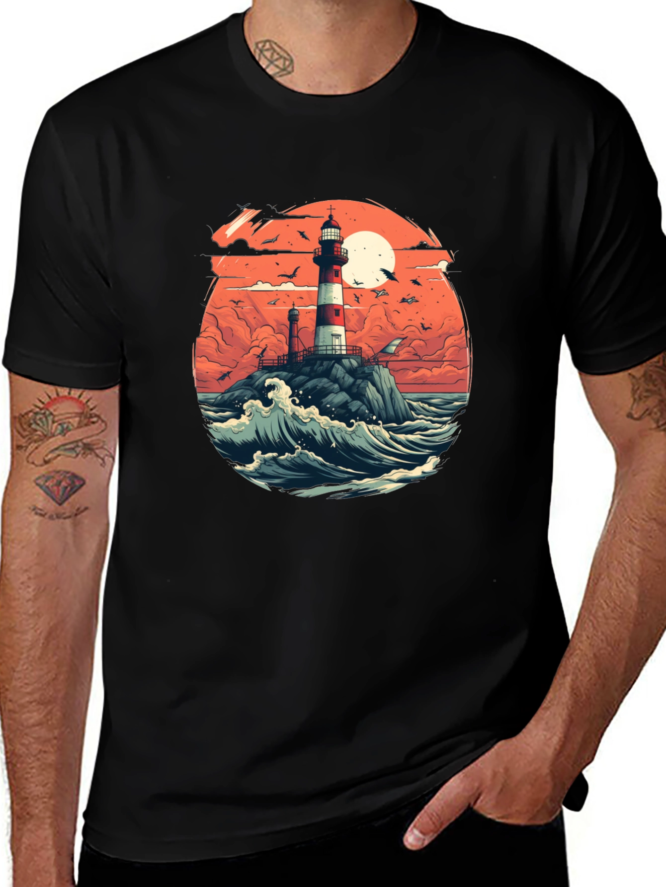 Lighthouse Graphic Tee - Coastal Style